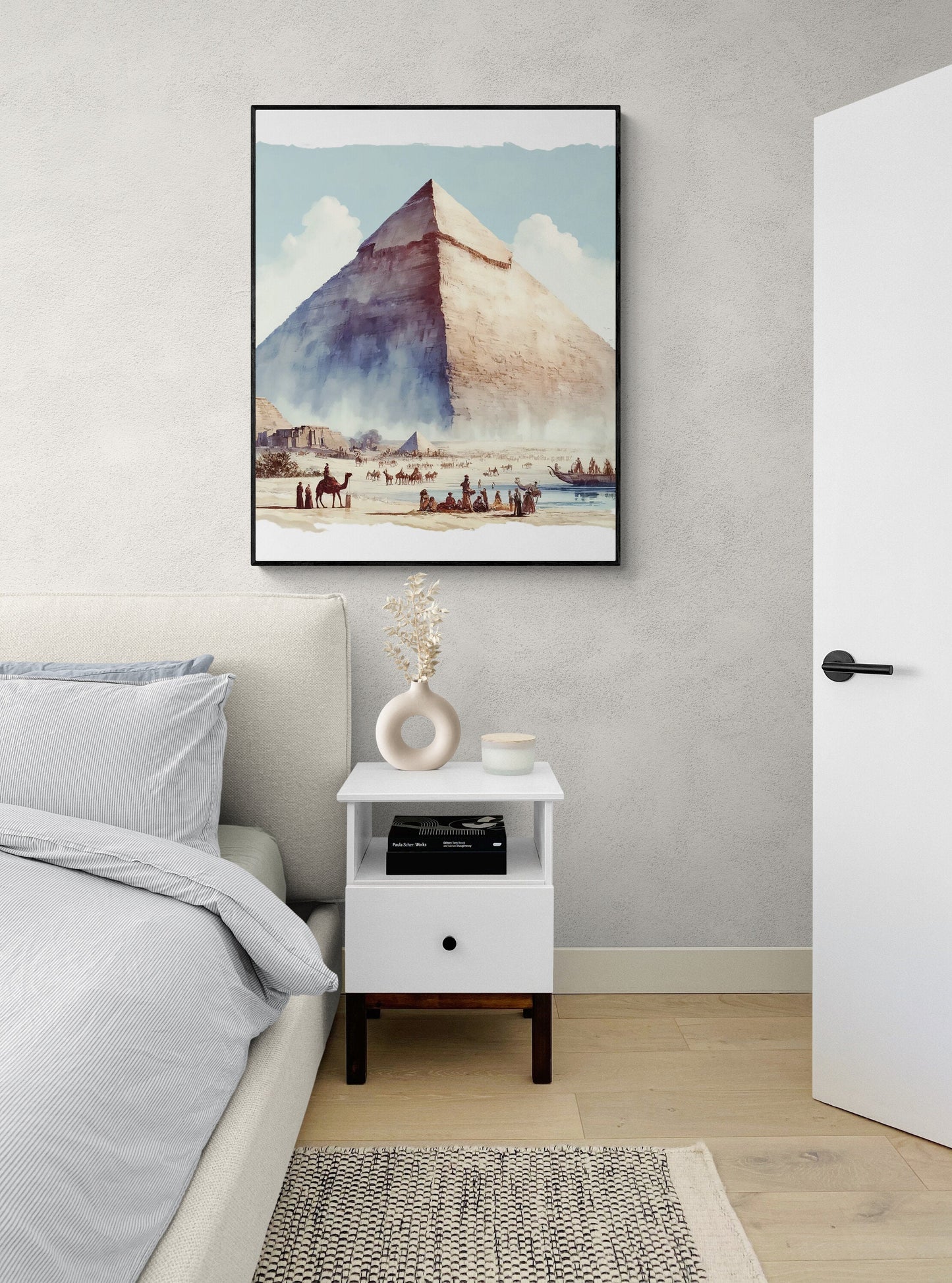 The Pyramid of Giza | Seven Wonders of the Ancient World Tourist Poster | Travel | Cultural Home Decor | History | Watercolor Wall Art Print