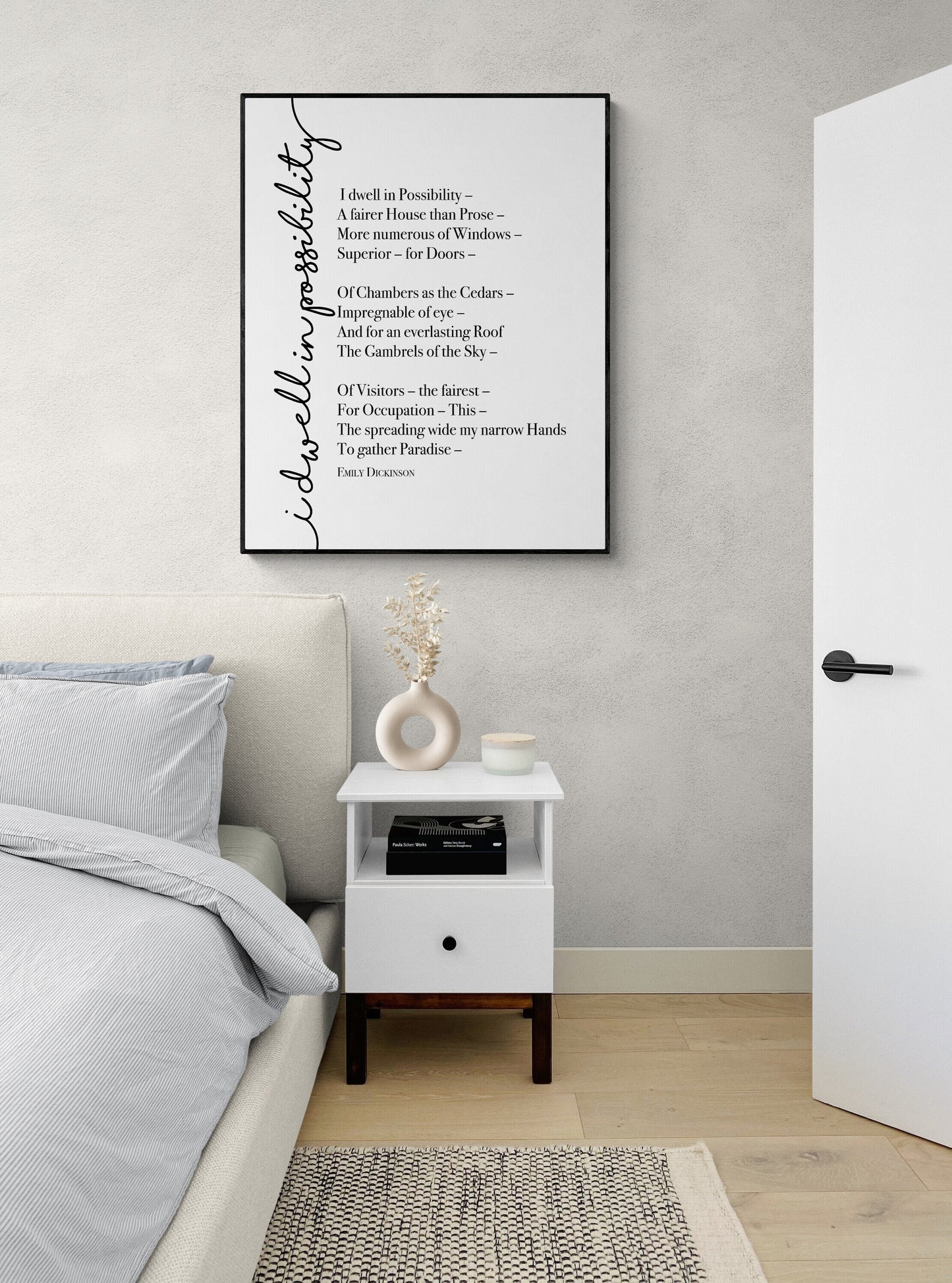 I Dwell In Possibility | Emily Dickinson Quote Poem | Poetry | Literary Book | Inspirational | Motivational Typography Art Print