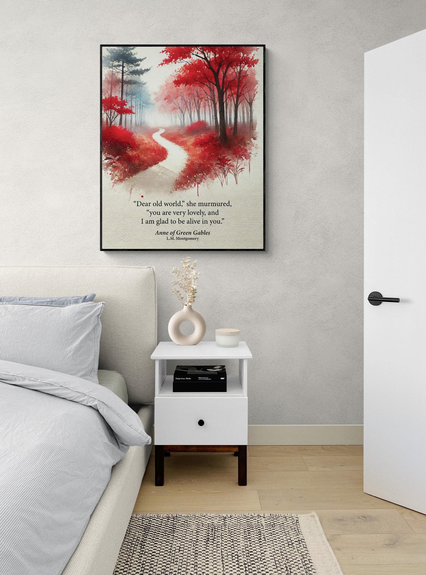 Dear Old World You Are Very Lovely | Anne of Green Gables | LM Montgomery | Forest Literature | Home Decor | Watercolor | Literary Art Print