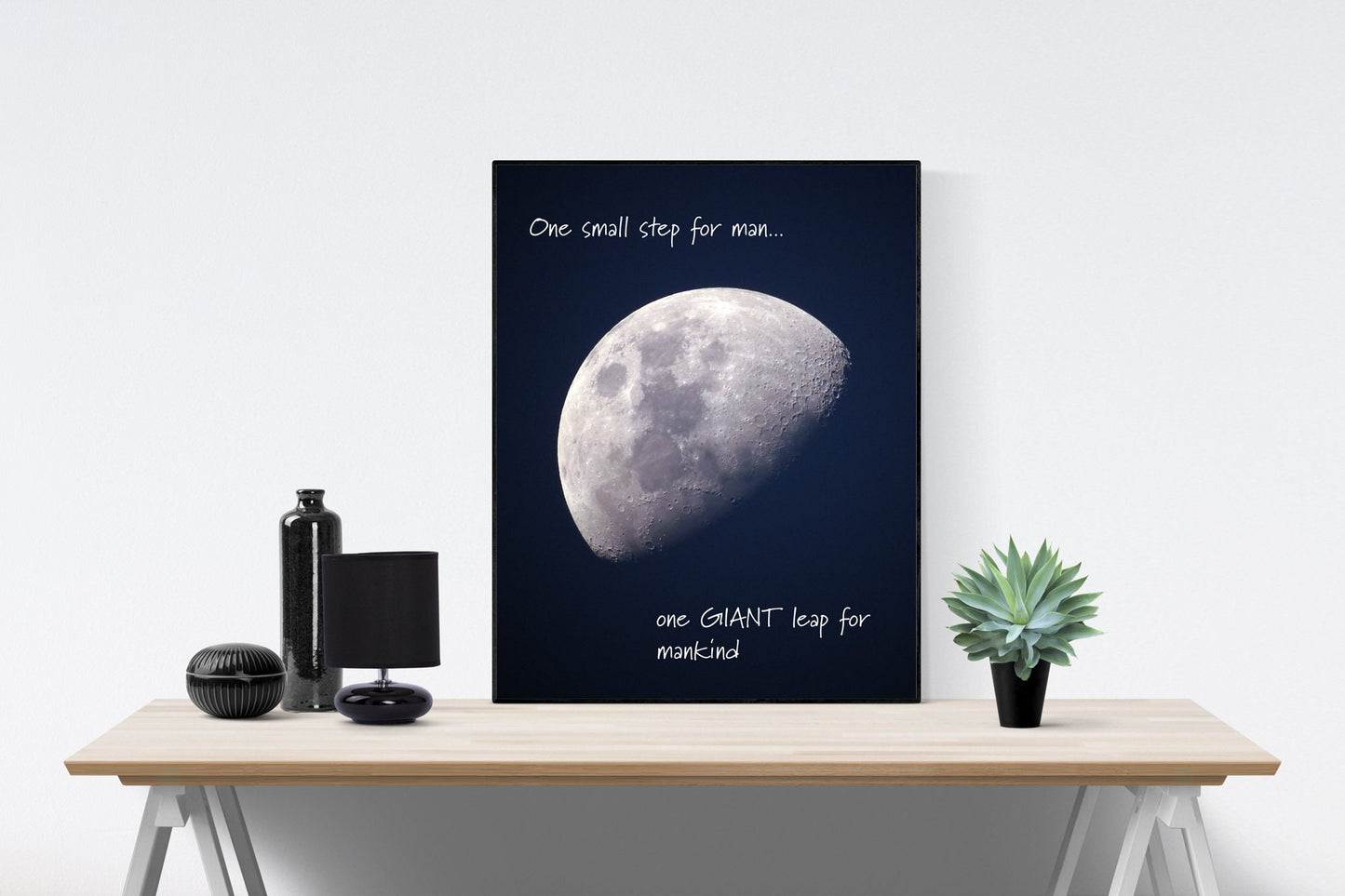 Apollo 11 One Small Step For Man One Giant Leap | NASA Artwork | 1969 Moon Landing Poster | Vintage Art Print | Earth | Tranquility Base