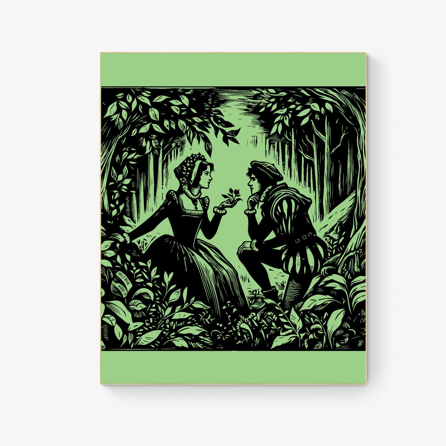 An Enchanted Walk Through The Forest of Arden Rosalind and Orlando William Shakespeare Lithograph Art Print