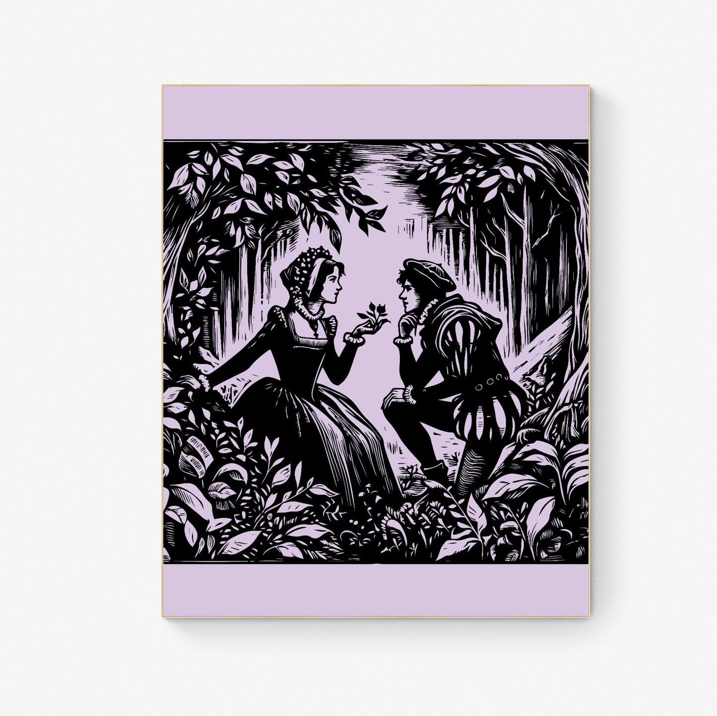 An Enchanted Walk Through The Forest of Arden Rosalind and Orlando William Shakespeare Lithograph Art Print