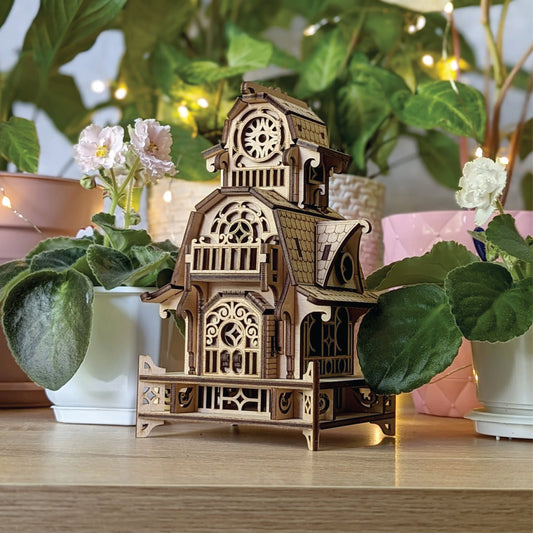 Garden Magic House - Fantasy Building With Optional Stakes For Flower Pot
