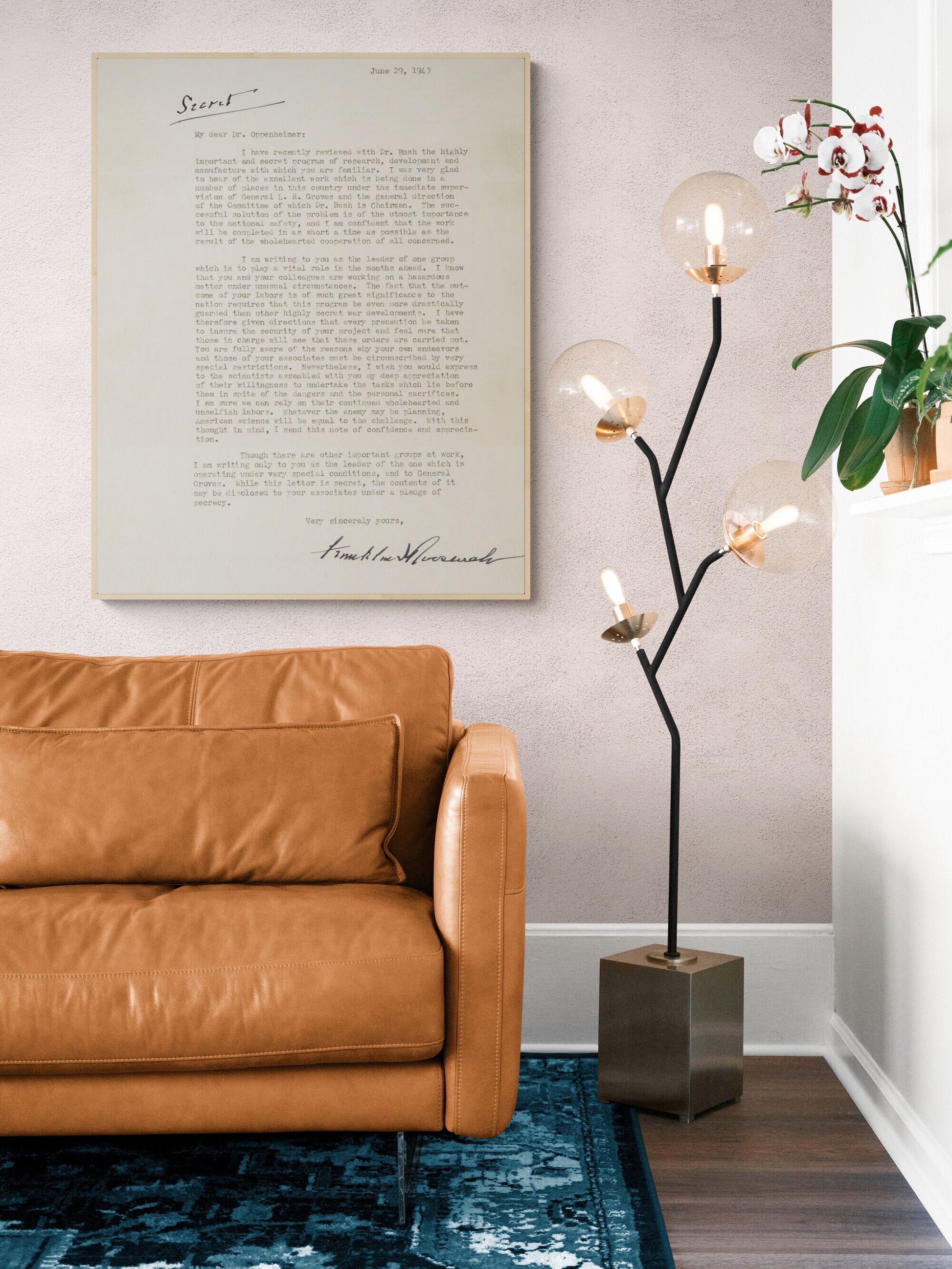 A Letter from FDR To Robert Oppenheimer from Franklin Delano Roosevelt Manhattan Project Original Draft World War 2 Art Print