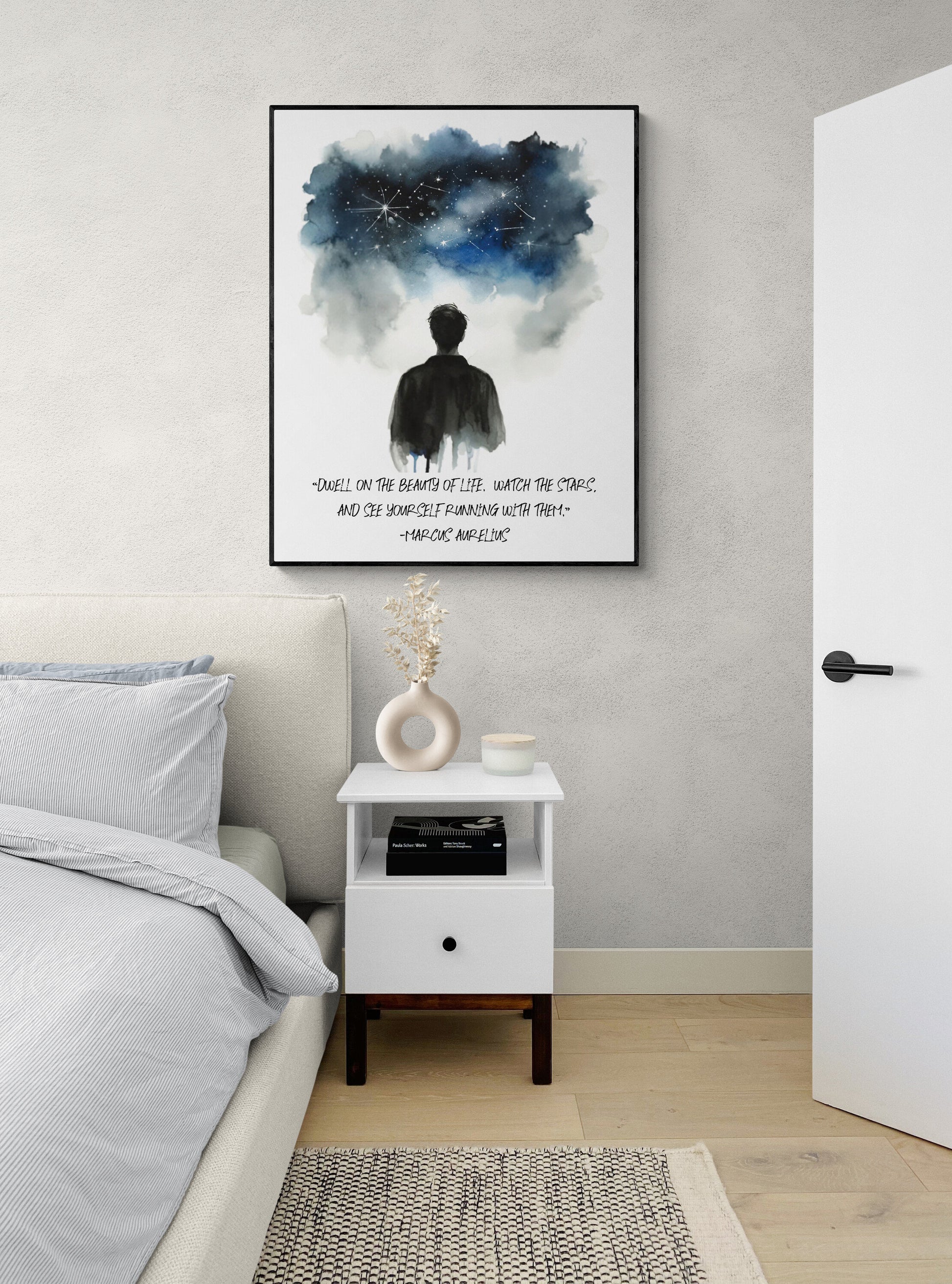 Dwell On The Beauty Of Life | Marcus Aurelius Antonius | Roman Emperor | History Home Decor | Wall Artwork | Inspirational Quote | Art Print