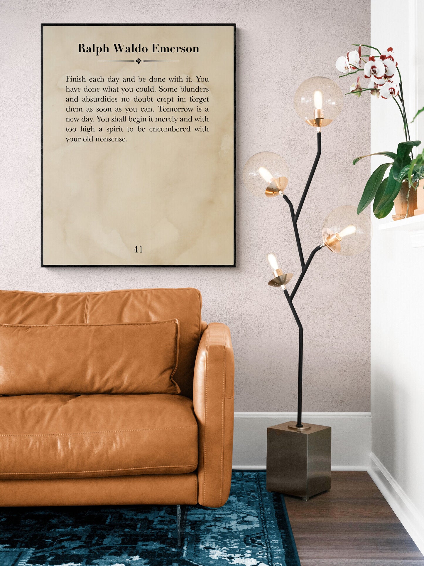 Finish Each Day And Be Done With It | Ralph Waldo Emerson Quote | Home Decor Wall Artwork | Inspirational Gifts | Literary Book | Art Print
