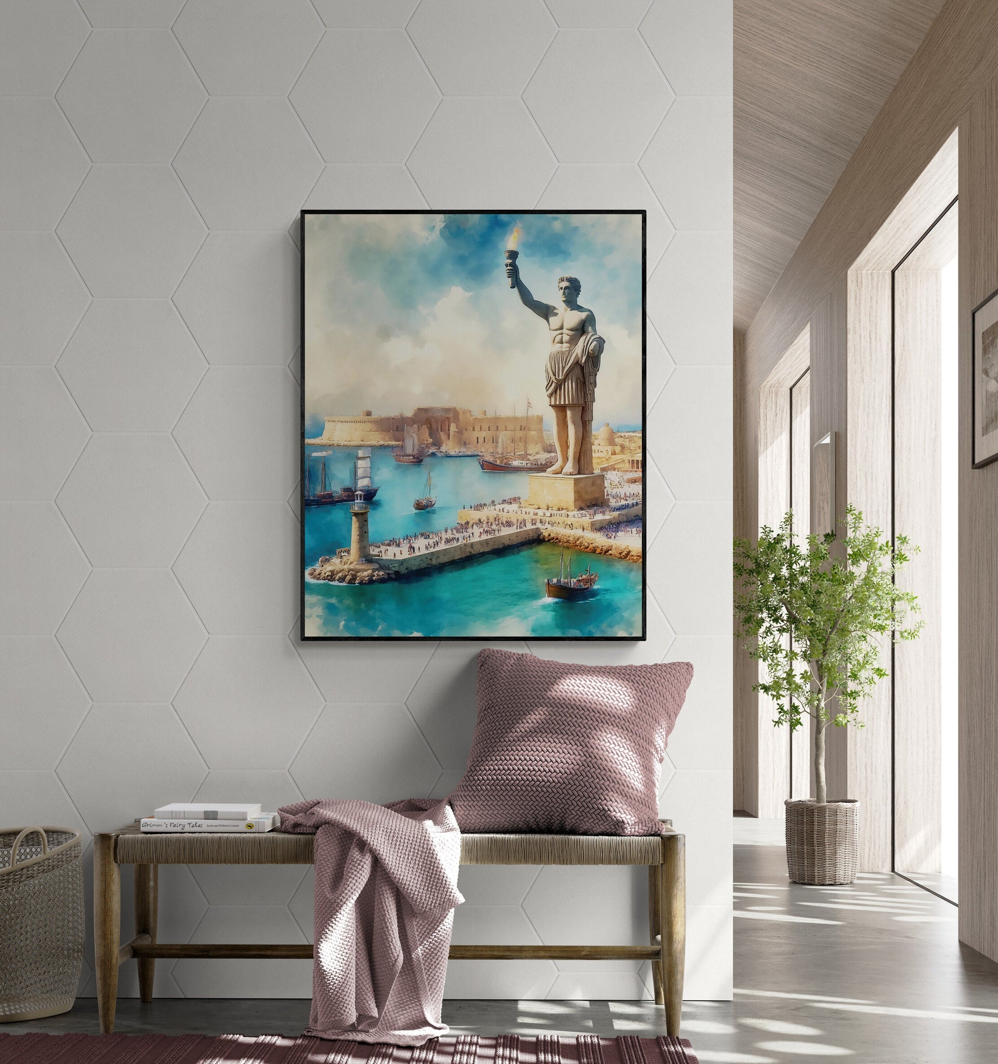 Seven Wonders of the Ancient World Tourist Poster | Travel | Cultural Home Decor | History | Wall Art Print