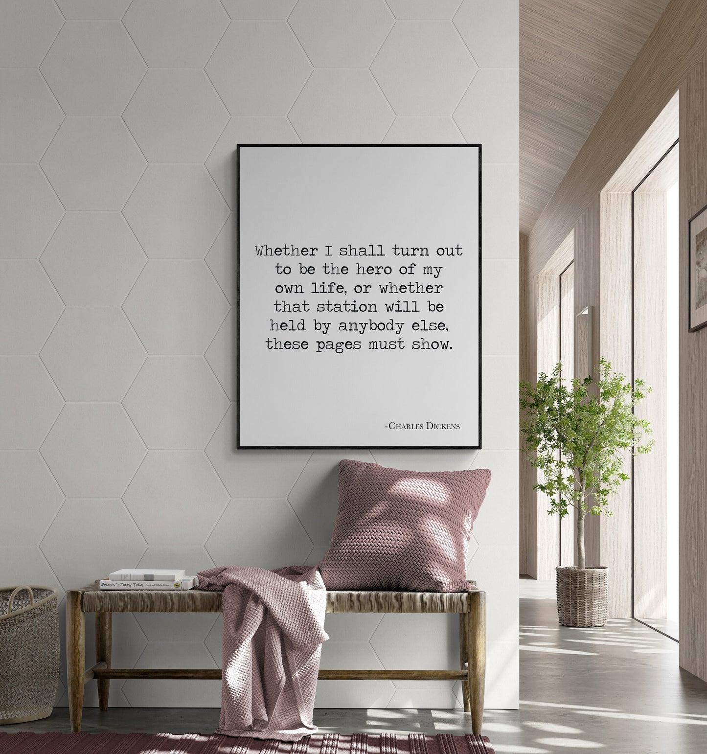 The Hero Of My Own Life | Charles Dickens Quote | Motivational | Literary Home Decor | Living Room | Typography Art Print