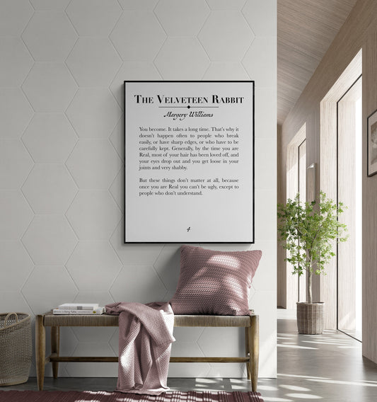 Because Once You Are Real You Can't Be Ugly | The Velveteen Rabbit | Margery Williams | Home Decor | Bookpage | Art Print