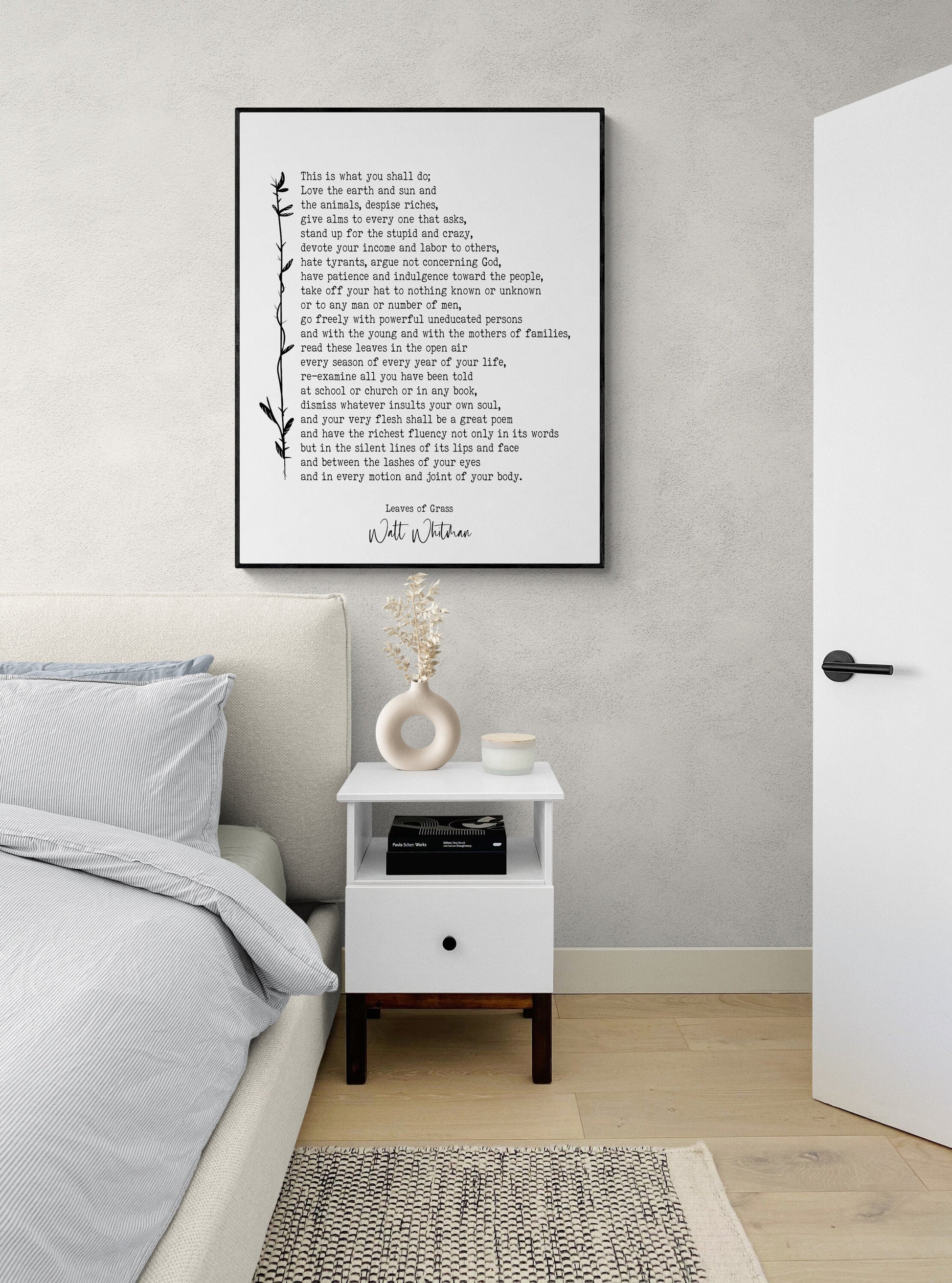 This Is What You Shall Do | Walt Whitman Quote Poem | Leaves of Grass | Poetry | Literary Book | Inspirational | Motivational Art Print