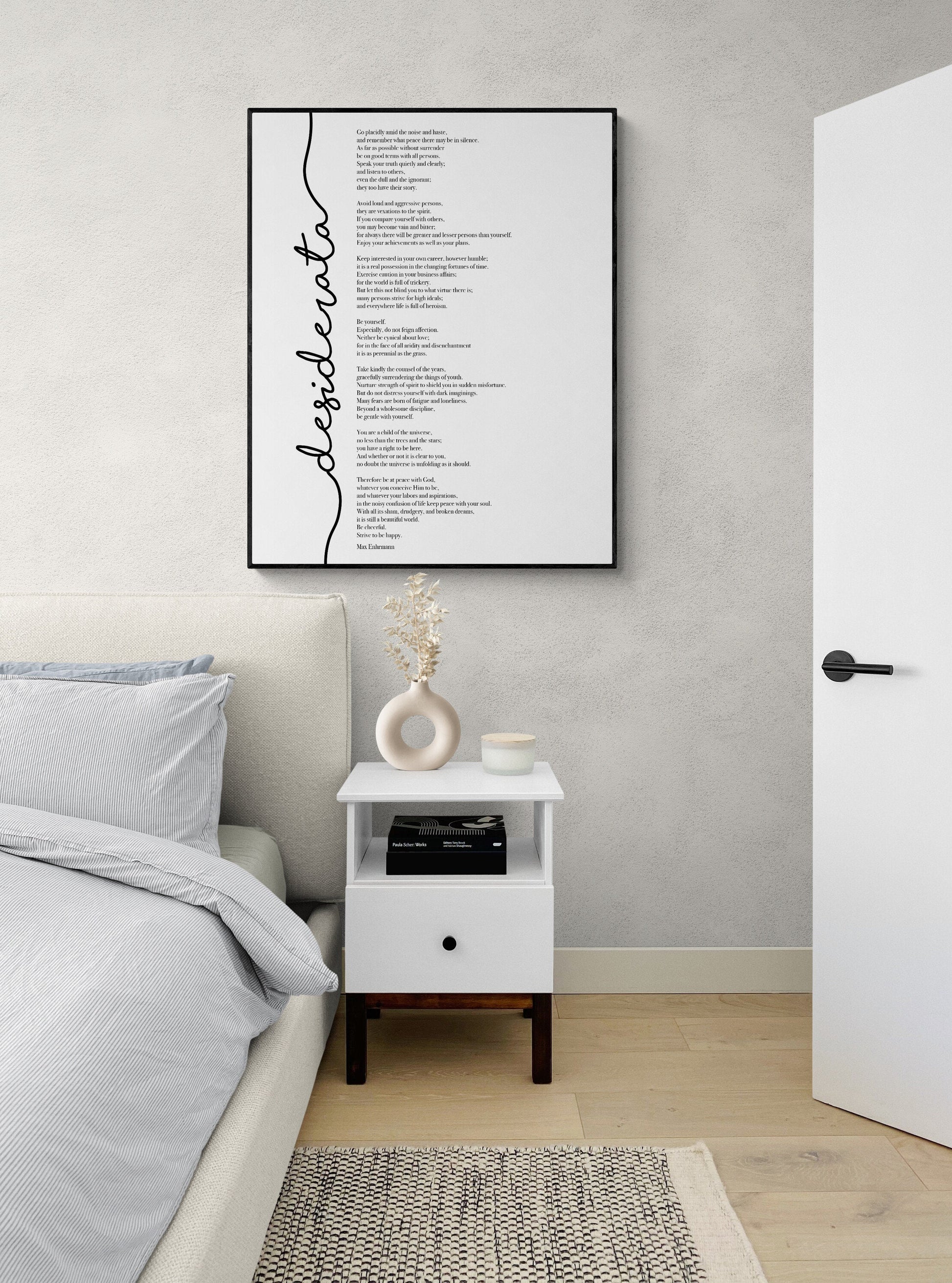Go Placidly Amid The Noise And Haste | Max Ehrmann | Words For Life | Poem | Literary Book | Inspirational | Motivational Sketch Art Print