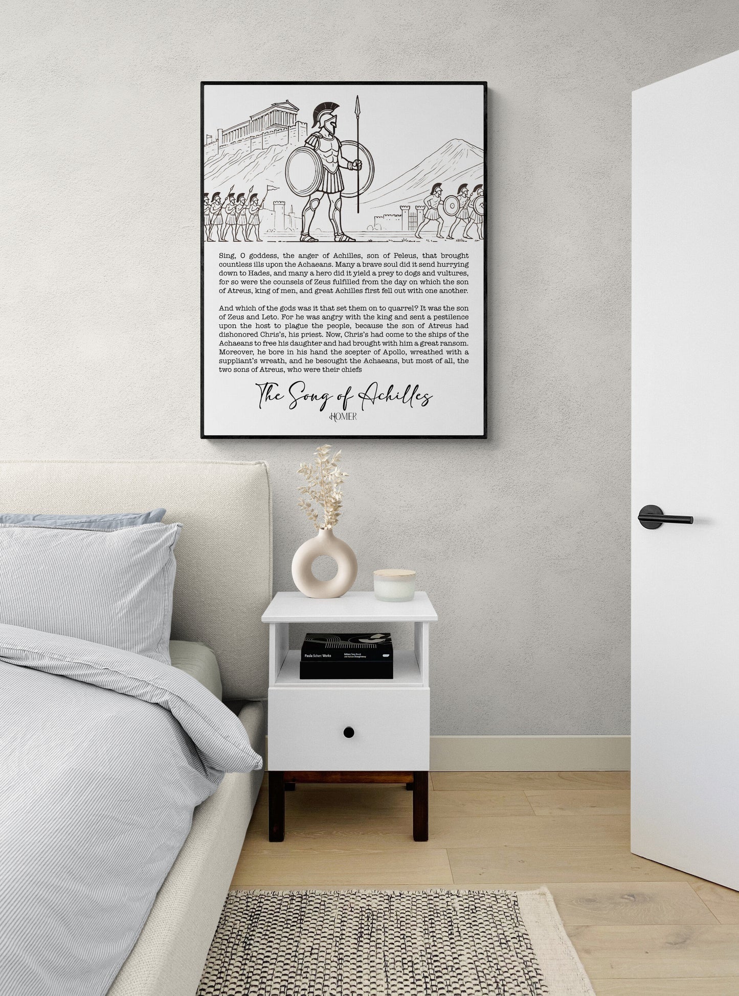 Sing O Goddess The Anger Of Achilles | Song | Homer's Iliad Poem | Poetry | Literary Book | Inspirational | Motivational Art Print