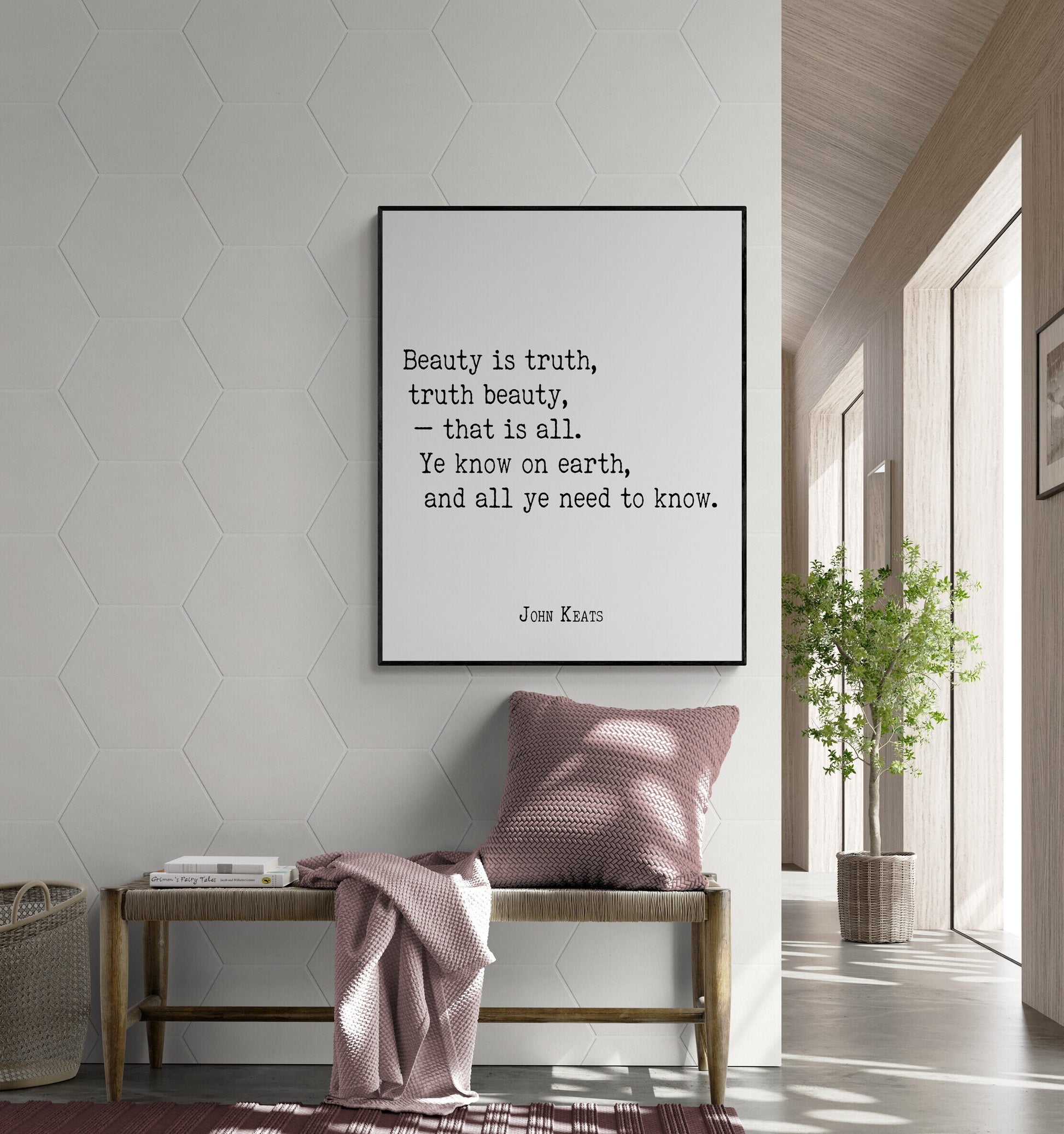 Beauty Is Truth | John Keats Quote Poem | Poetry | Literary Book | Inspirational | Motivational Typography Art Print
