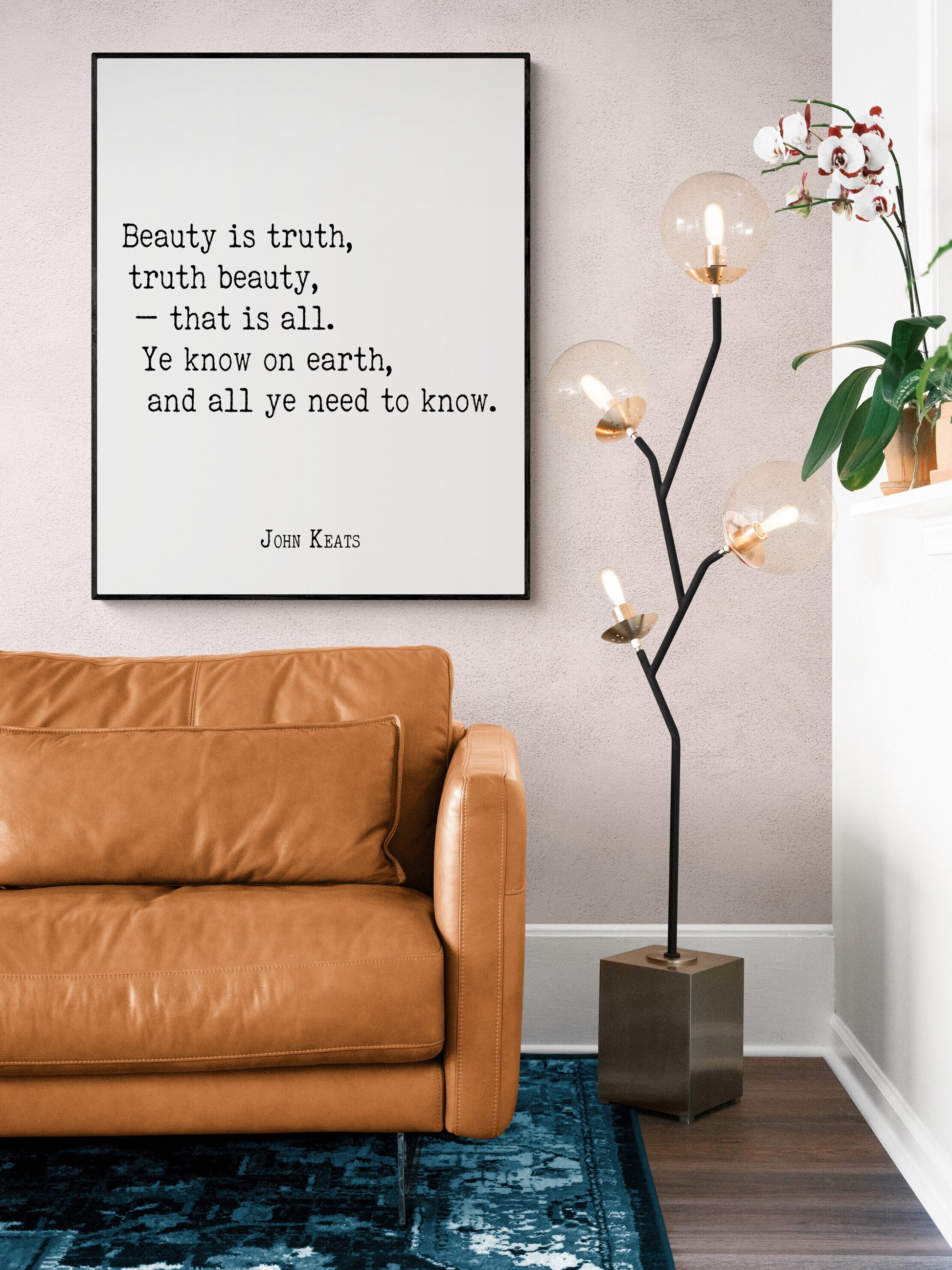 Beauty Is Truth | John Keats Quote Poem | Poetry | Literary Book | Inspirational | Motivational Typography Art Print