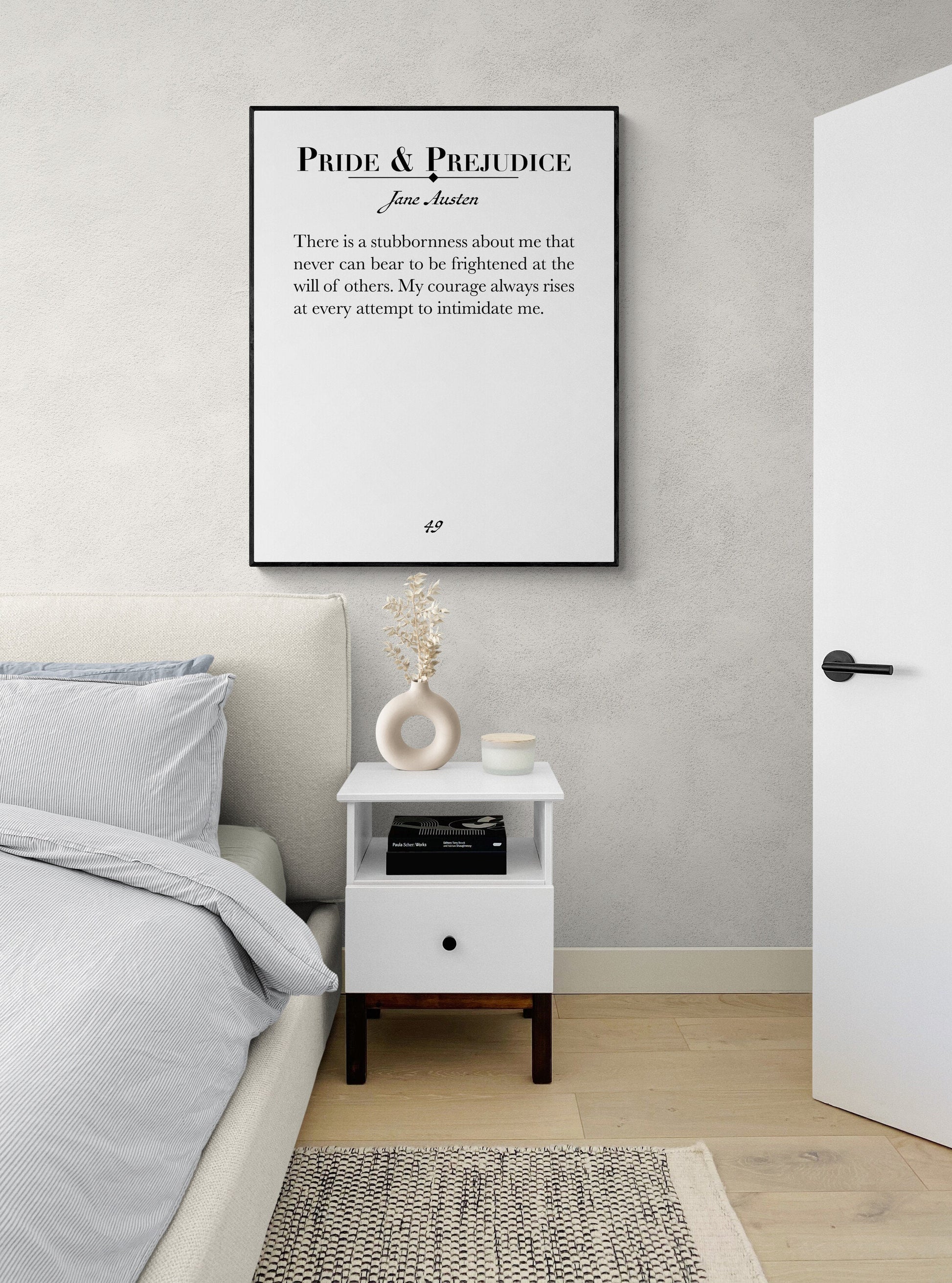 There Is A Stubbornness About Me | Jane Austen Quote | Pride And Prejudice | Literary Book Page | Typography Art Print