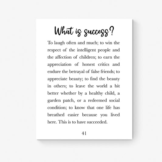 What Is Success | To Laugh Often And Much | Ralph Waldo Emerson Quote | Home Decor Wall Artwork | Inspirational Gifts | Literary | Art Print