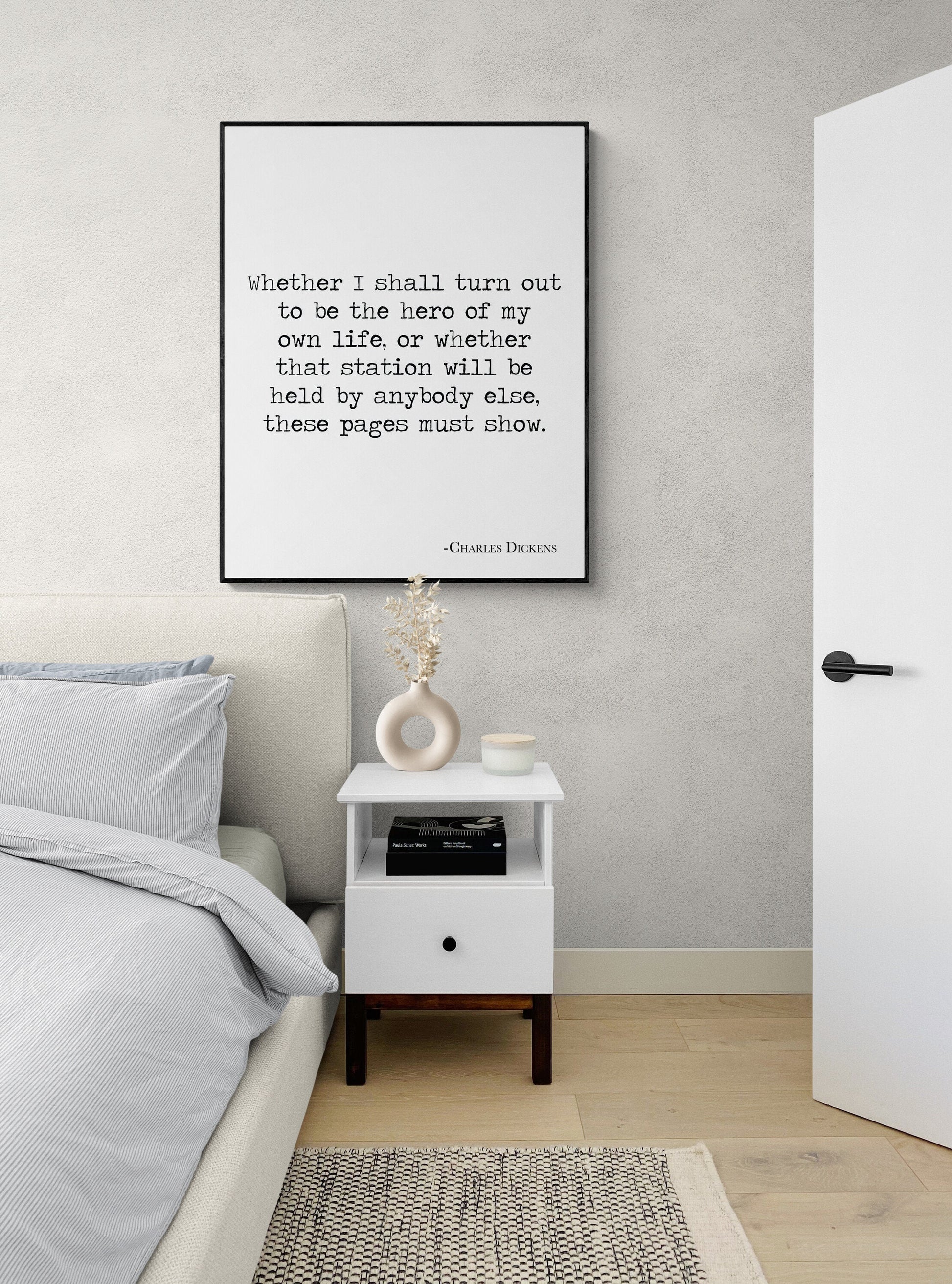 The Hero Of My Own Life | Charles Dickens Quote | Motivational | Literary Home Decor | Living Room | Typography Art Print
