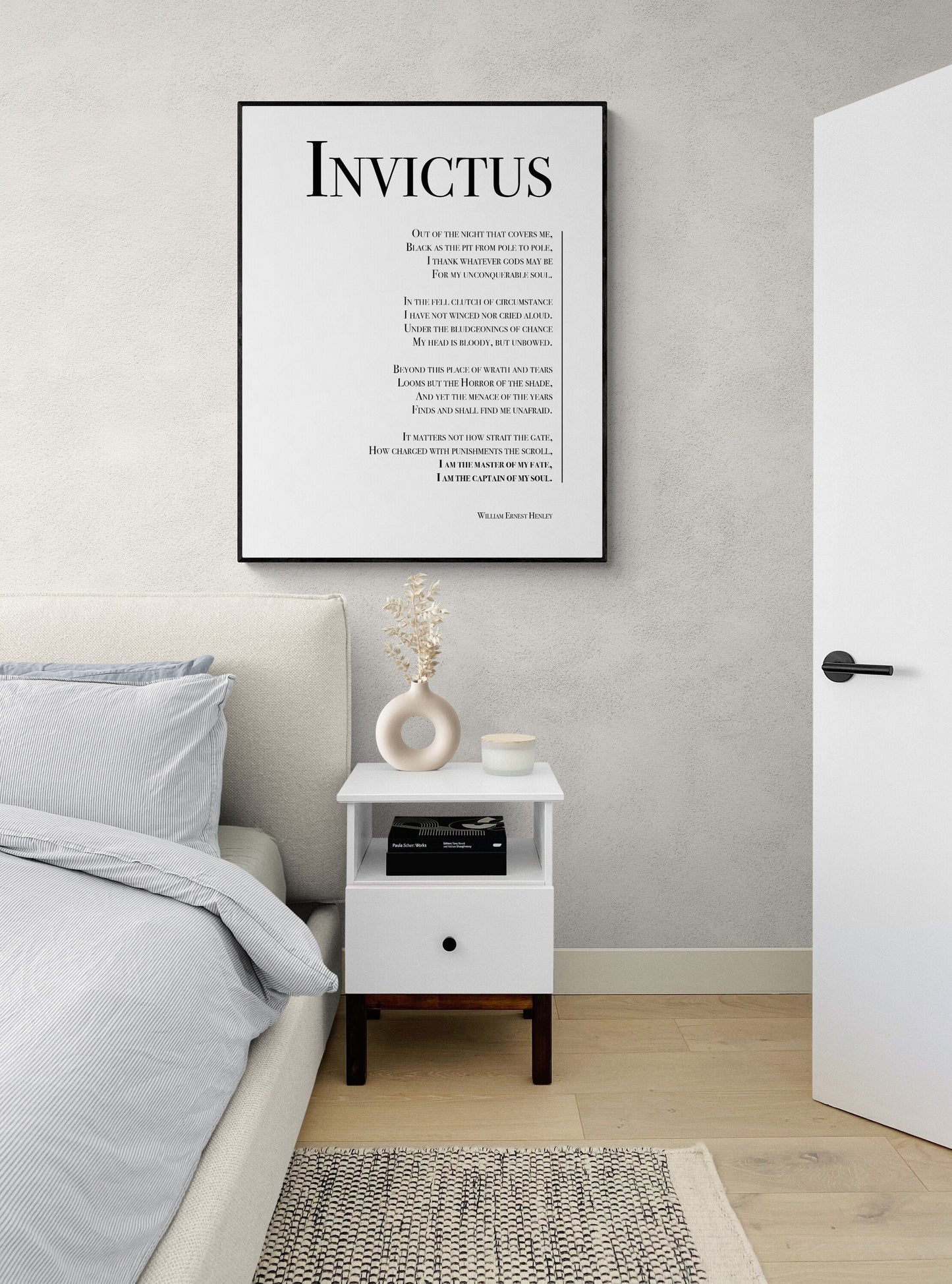 Invictus | I Am The Master Of My Fate | William Ernest Henley Quote Poem | Poetry | Literary Book | Inspirational | Motivational Art Print