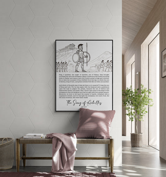 Sing O Goddess The Anger Of Achilles | Song | Homer's Iliad Poem | Poetry | Literary Book | Inspirational | Motivational Art Print