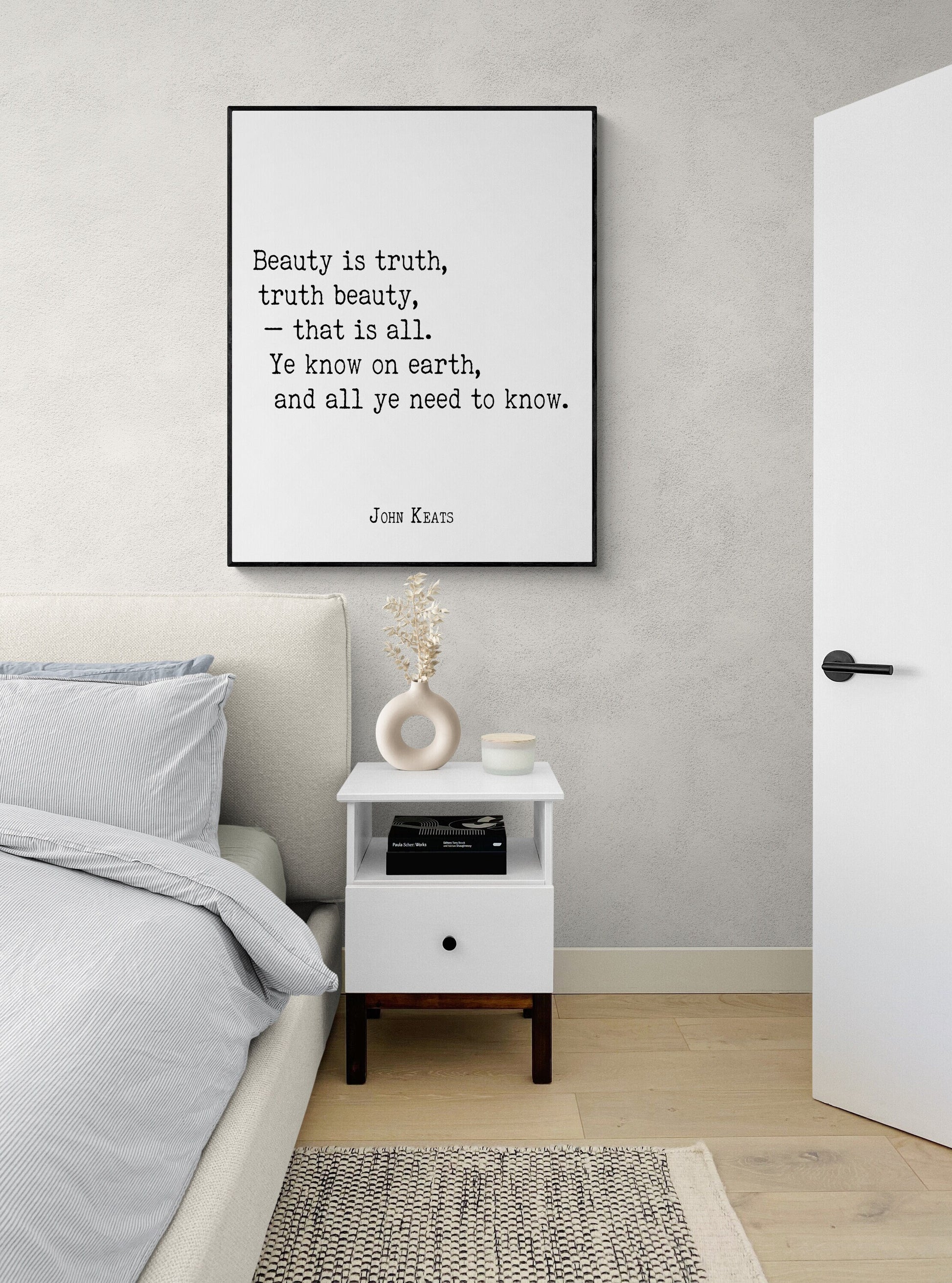 Beauty Is Truth | John Keats Quote Poem | Poetry | Literary Book | Inspirational | Motivational Typography Art Print