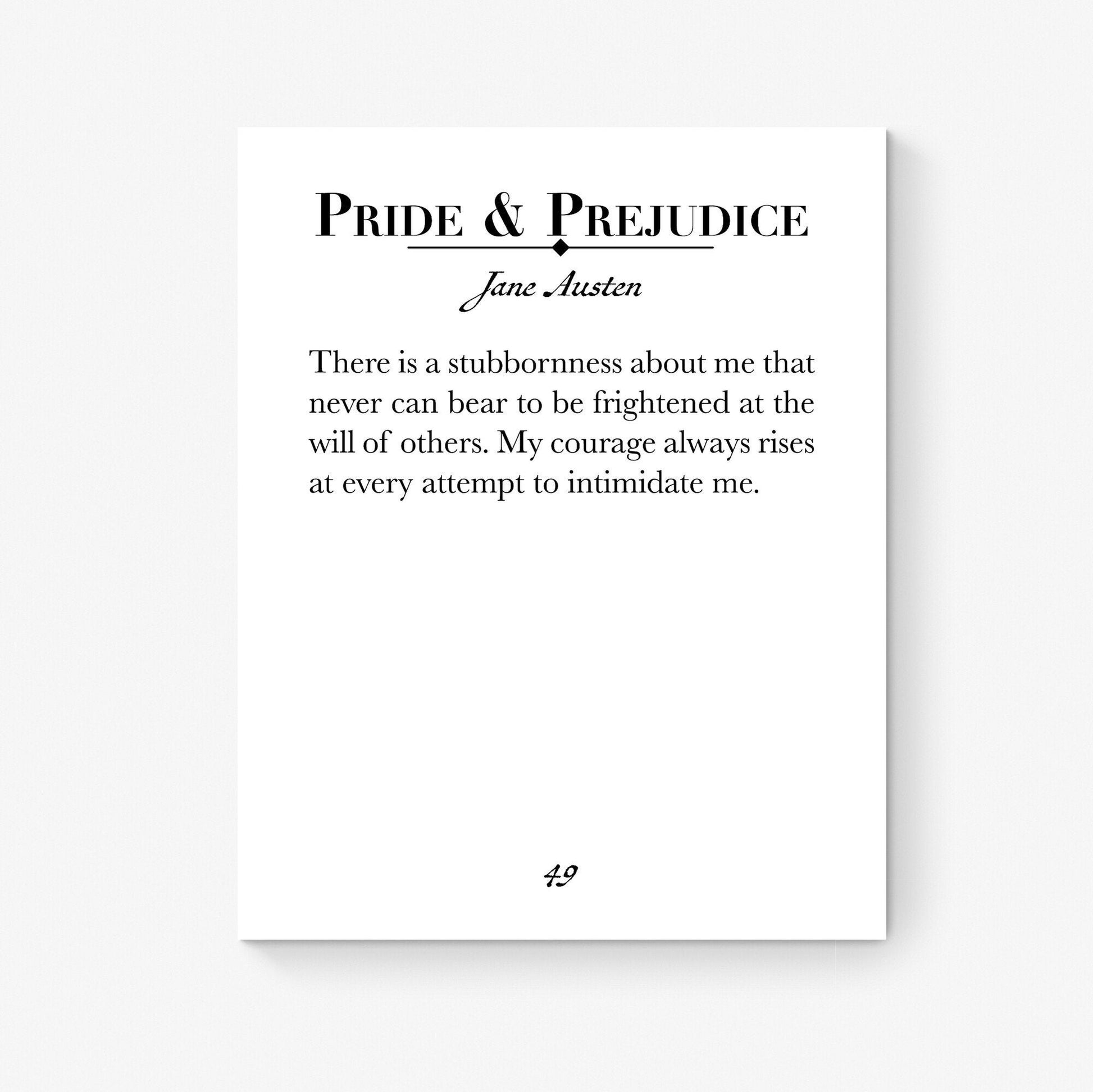There Is A Stubbornness About Me | Jane Austen Quote | Pride And Prejudice | Literary Book Page | Typography Art Print
