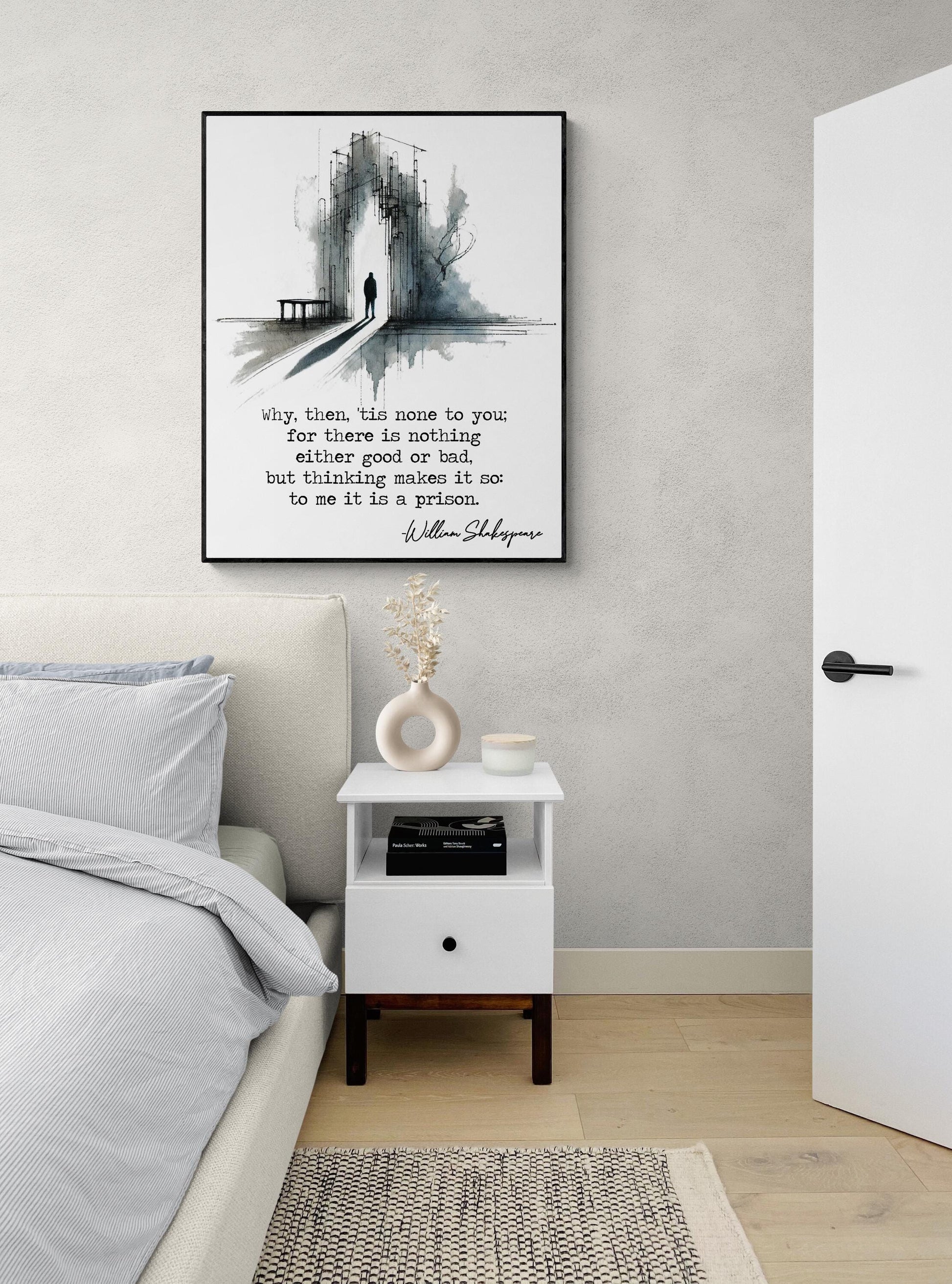 For There Is Nothing Either Good Or Bad by William Shakespeare | Literary | Hamlet | Living Room | Home Decor | Watercolor Art Print