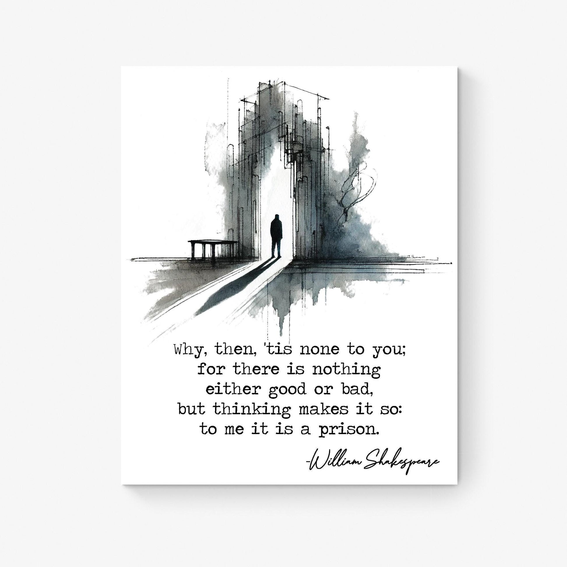 For There Is Nothing Either Good Or Bad by William Shakespeare | Literary | Hamlet | Living Room | Home Decor | Watercolor Art Print