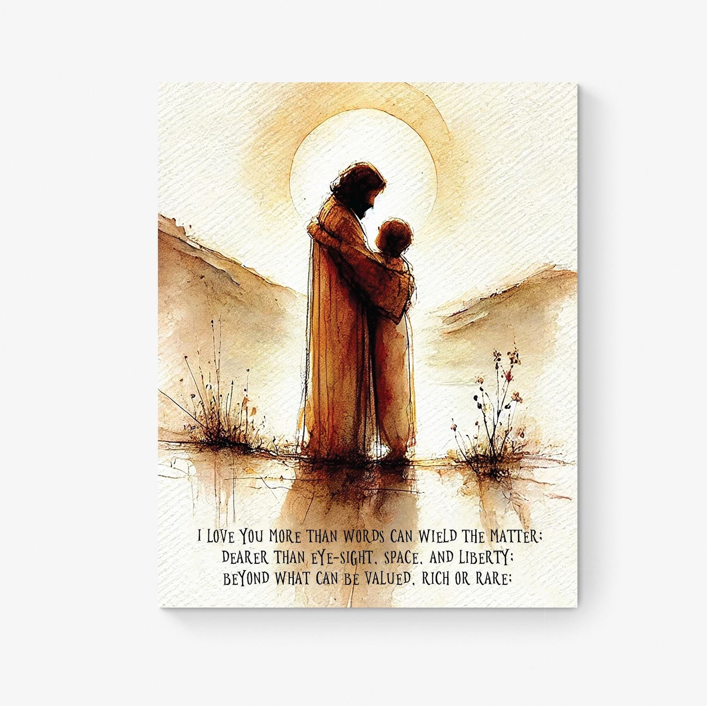 I Love You More Than Words by William Shakespeare | Literary | King Lear | Living Room | Home Decor | Watercolor Art Print