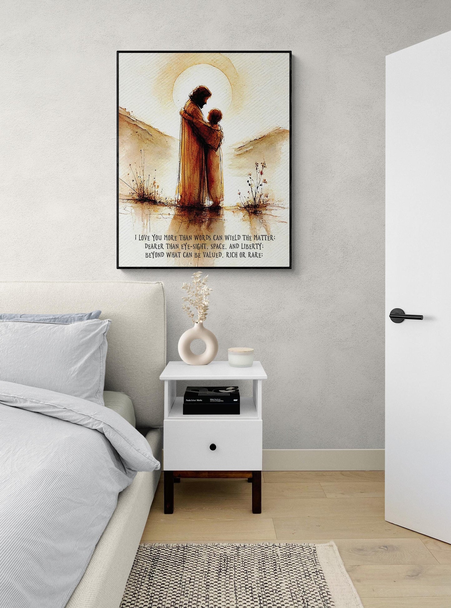 I Love You More Than Words by William Shakespeare | Literary | King Lear | Living Room | Home Decor | Watercolor Art Print