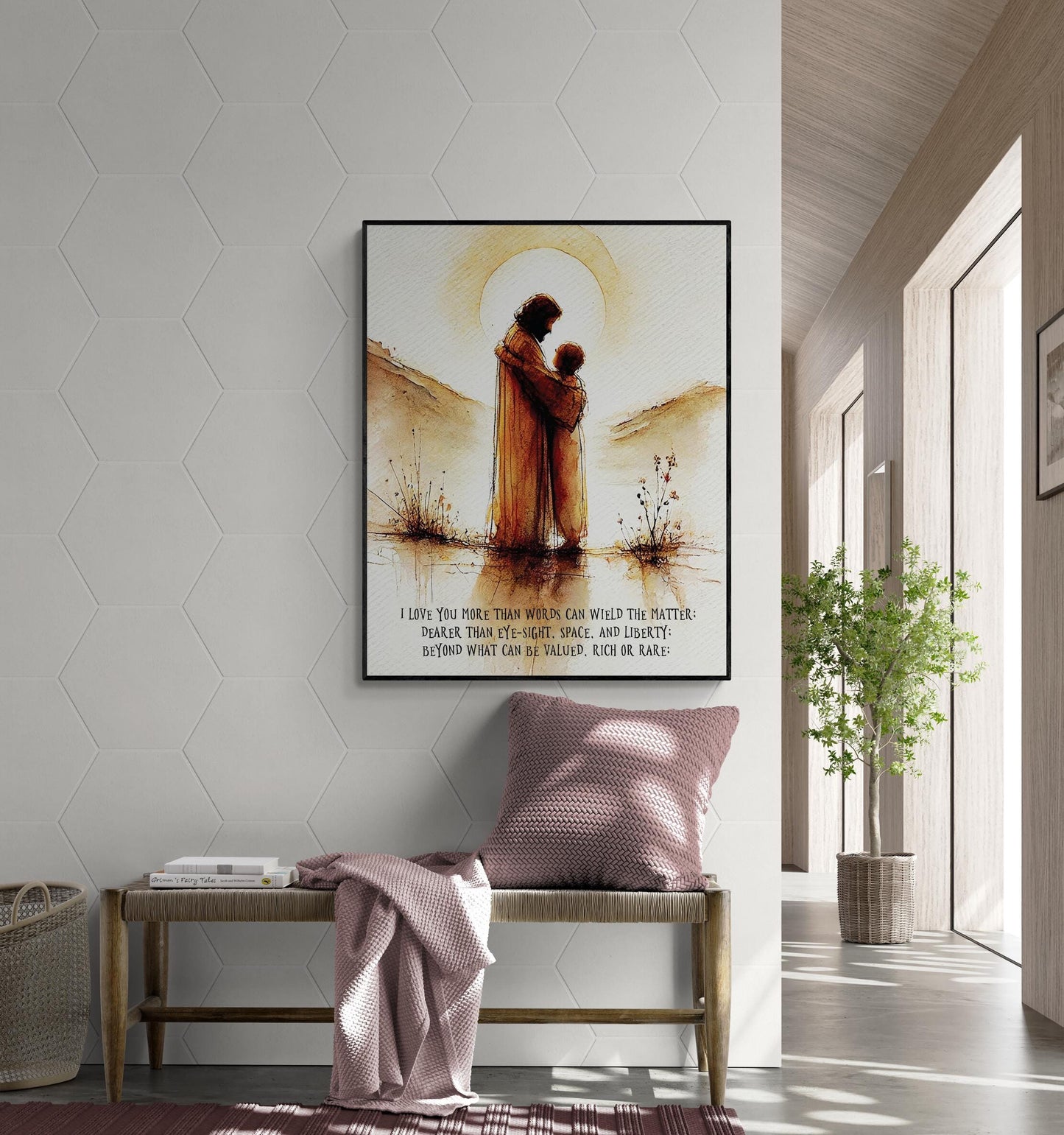 I Love You More Than Words by William Shakespeare | Literary | King Lear | Living Room | Home Decor | Watercolor Art Print