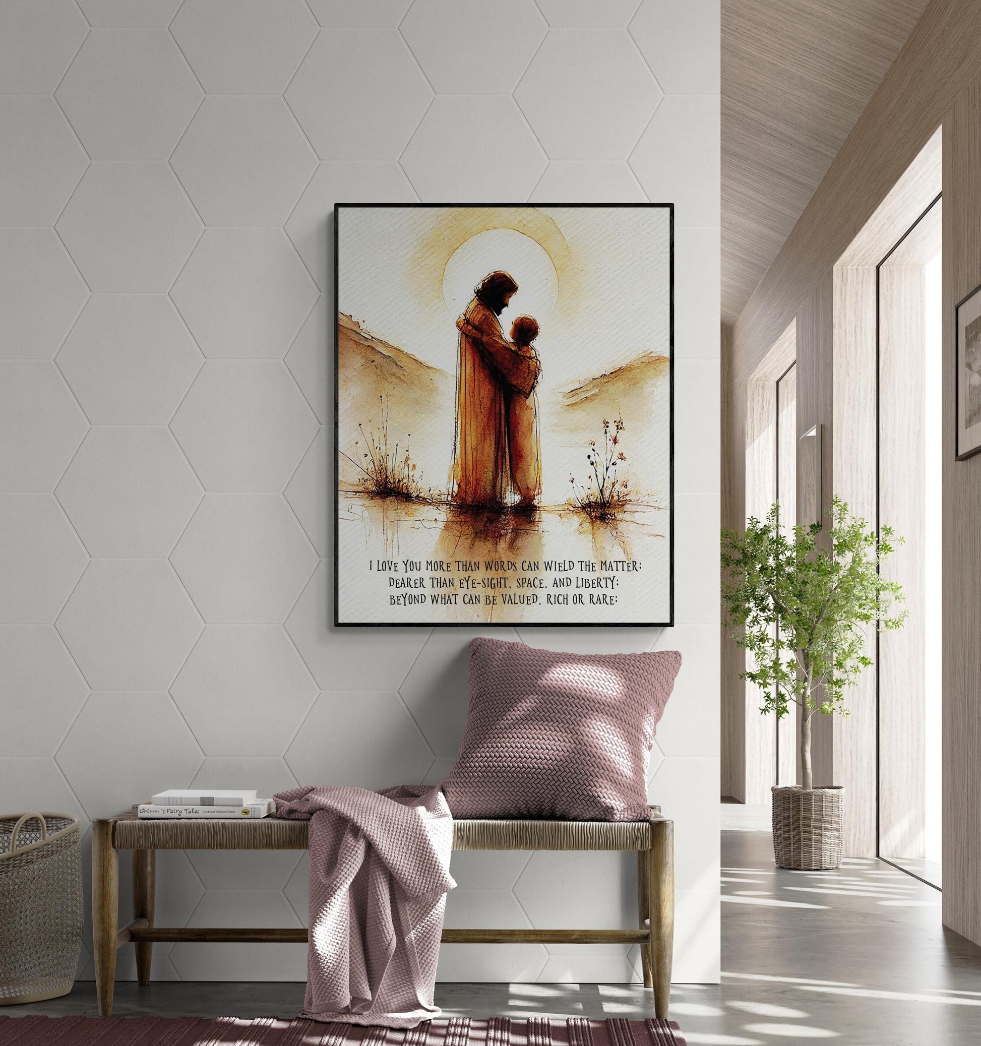 I Love You More Than Words by William Shakespeare | Literary | King Lear | Living Room | Home Decor | Watercolor Art Print