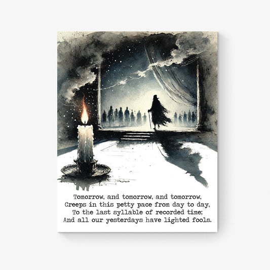 Tomorrow Creeps In This Petty Pace by William Shakespeare | Literary | MacBeth | Living Room | Home Decor | Watercolor Art Print