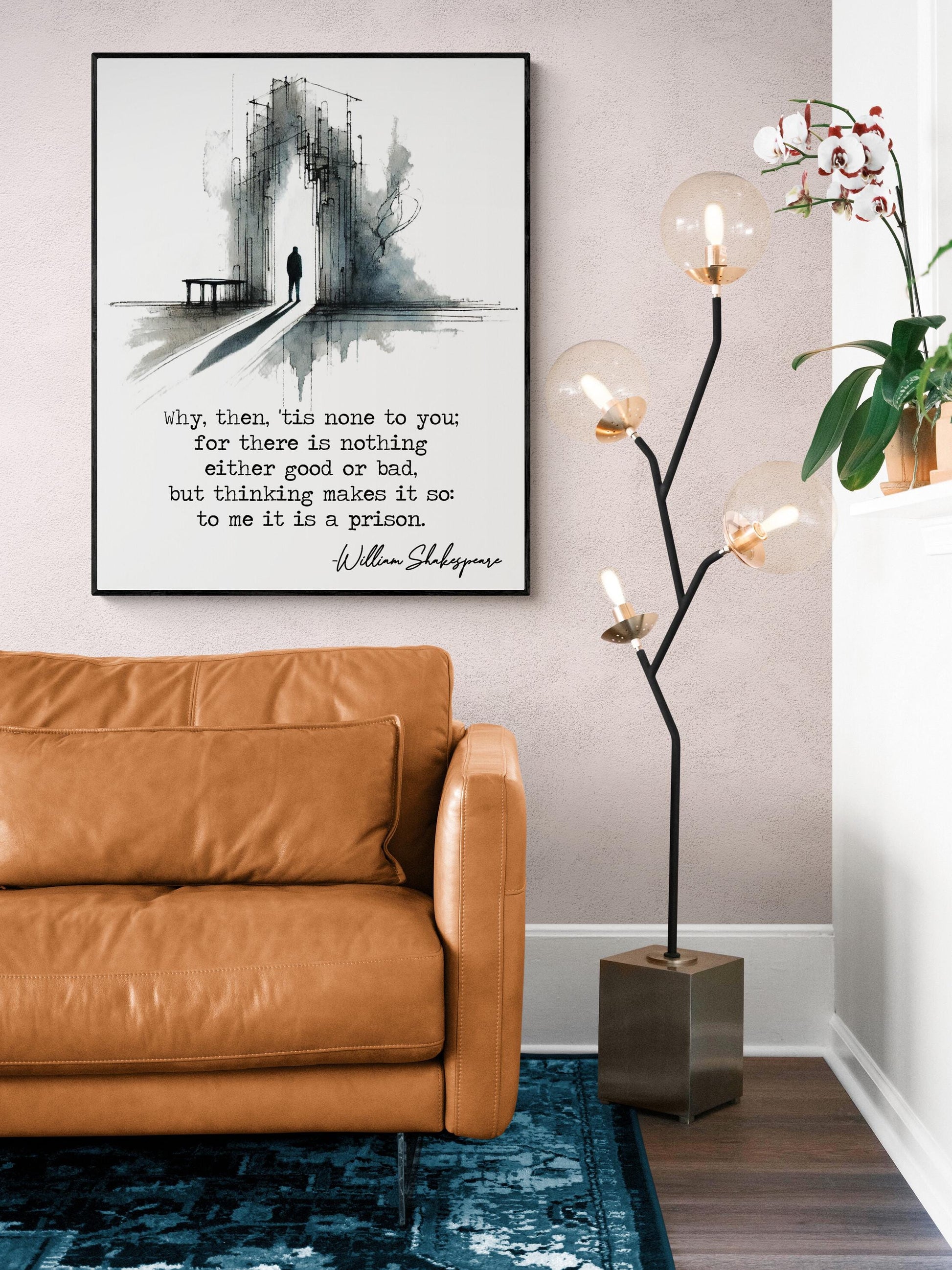 For There Is Nothing Either Good Or Bad by William Shakespeare | Literary | Hamlet | Living Room | Home Decor | Watercolor Art Print