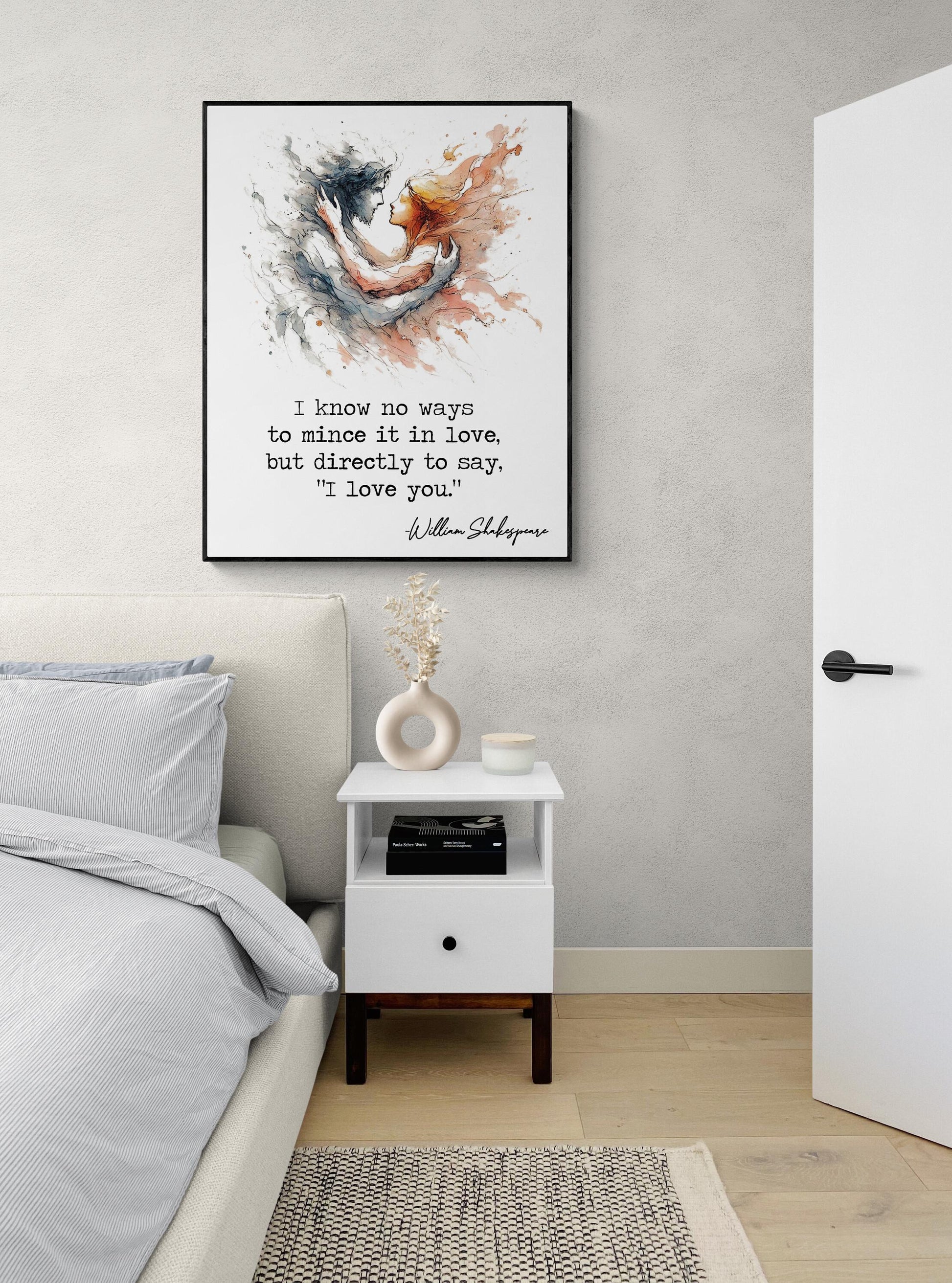 I Know No Ways To Mince It In Love by William Shakespeare | Literary | Henry VI | Living Room | Home Decor | Watercolor Art Print