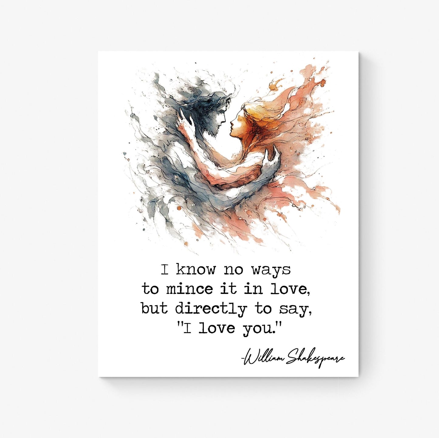 I Know No Ways To Mince It In Love by William Shakespeare | Literary | Henry VI | Living Room | Home Decor | Watercolor Art Print