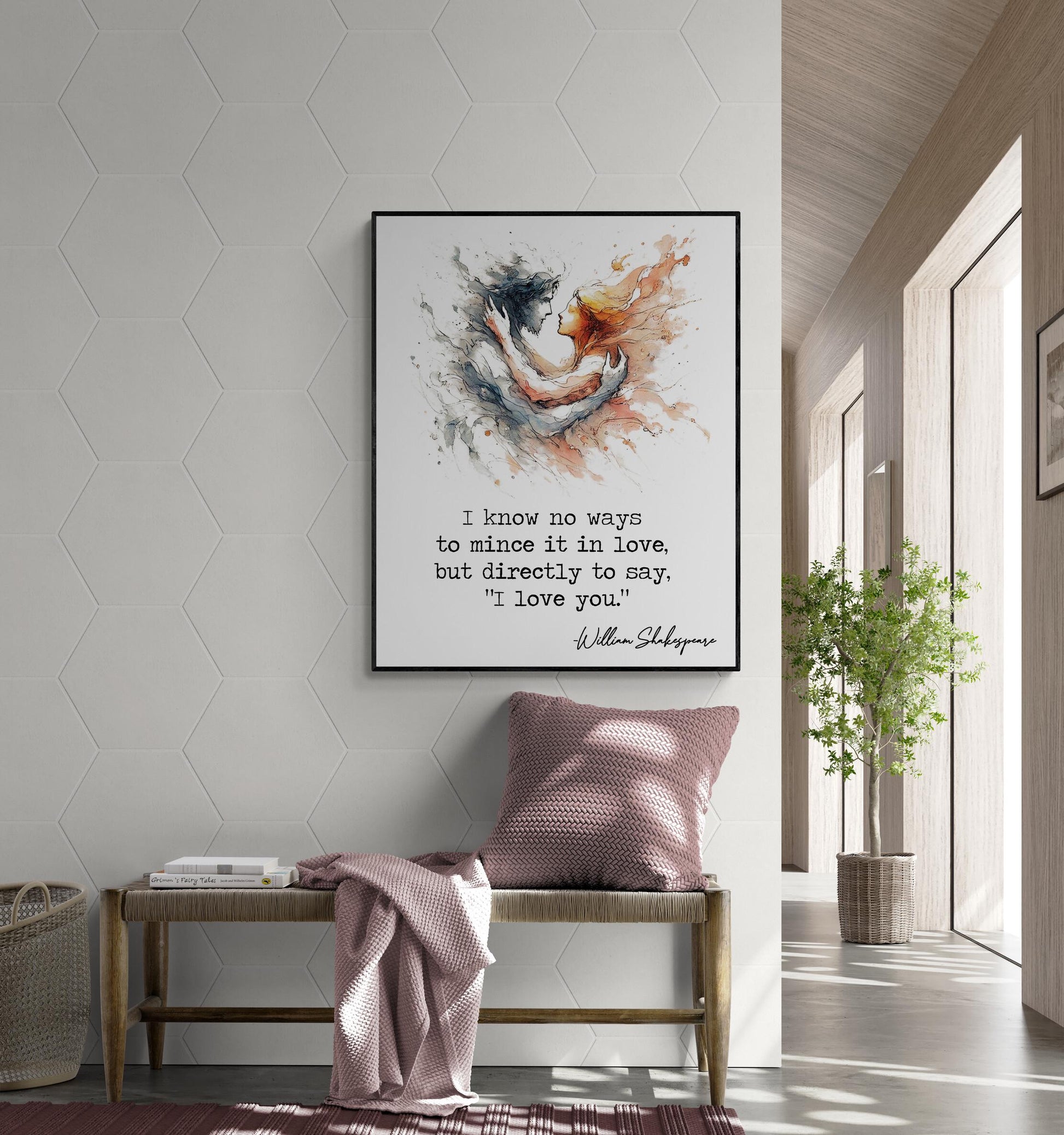 I Know No Ways To Mince It In Love by William Shakespeare | Literary | Henry VI | Living Room | Home Decor | Watercolor Art Print