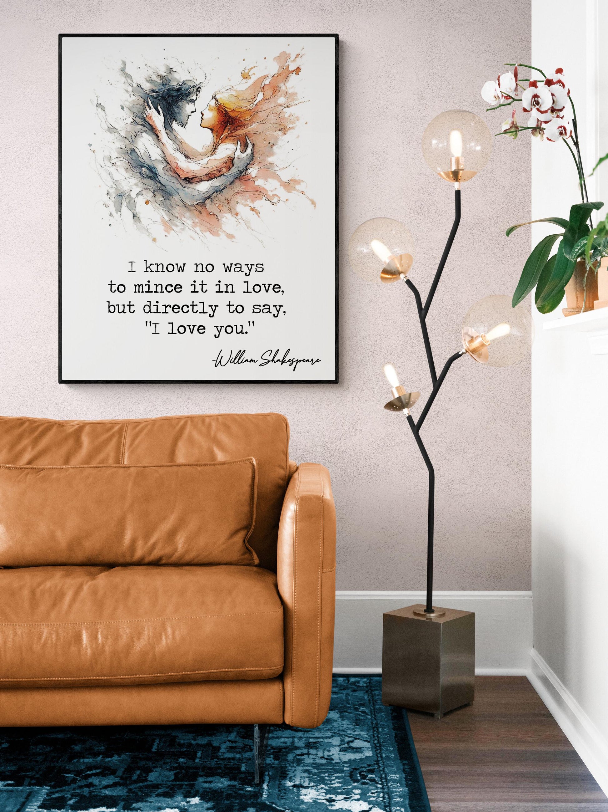 I Know No Ways To Mince It In Love by William Shakespeare | Literary | Henry VI | Living Room | Home Decor | Watercolor Art Print