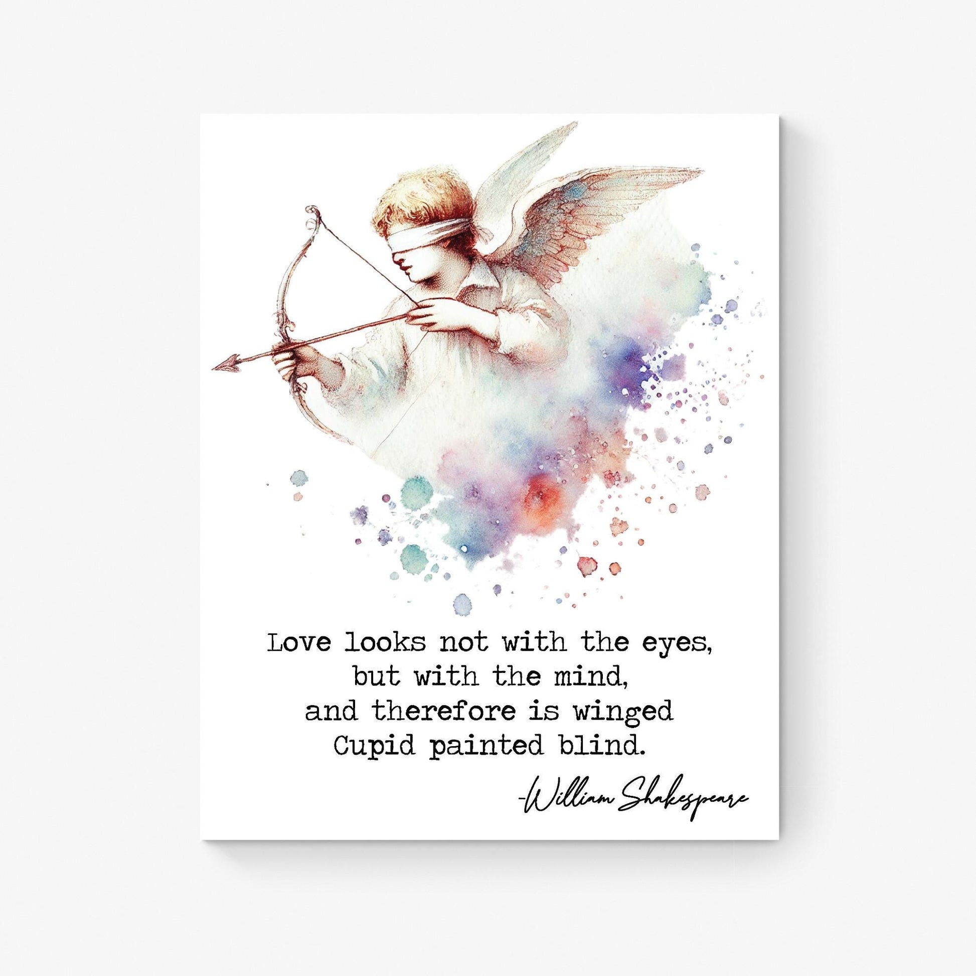 Love Looks Not With The Eyes But With The Mind by William Shakespeare | Literary | Living Room | Home Decor | Watercolor Art Print
