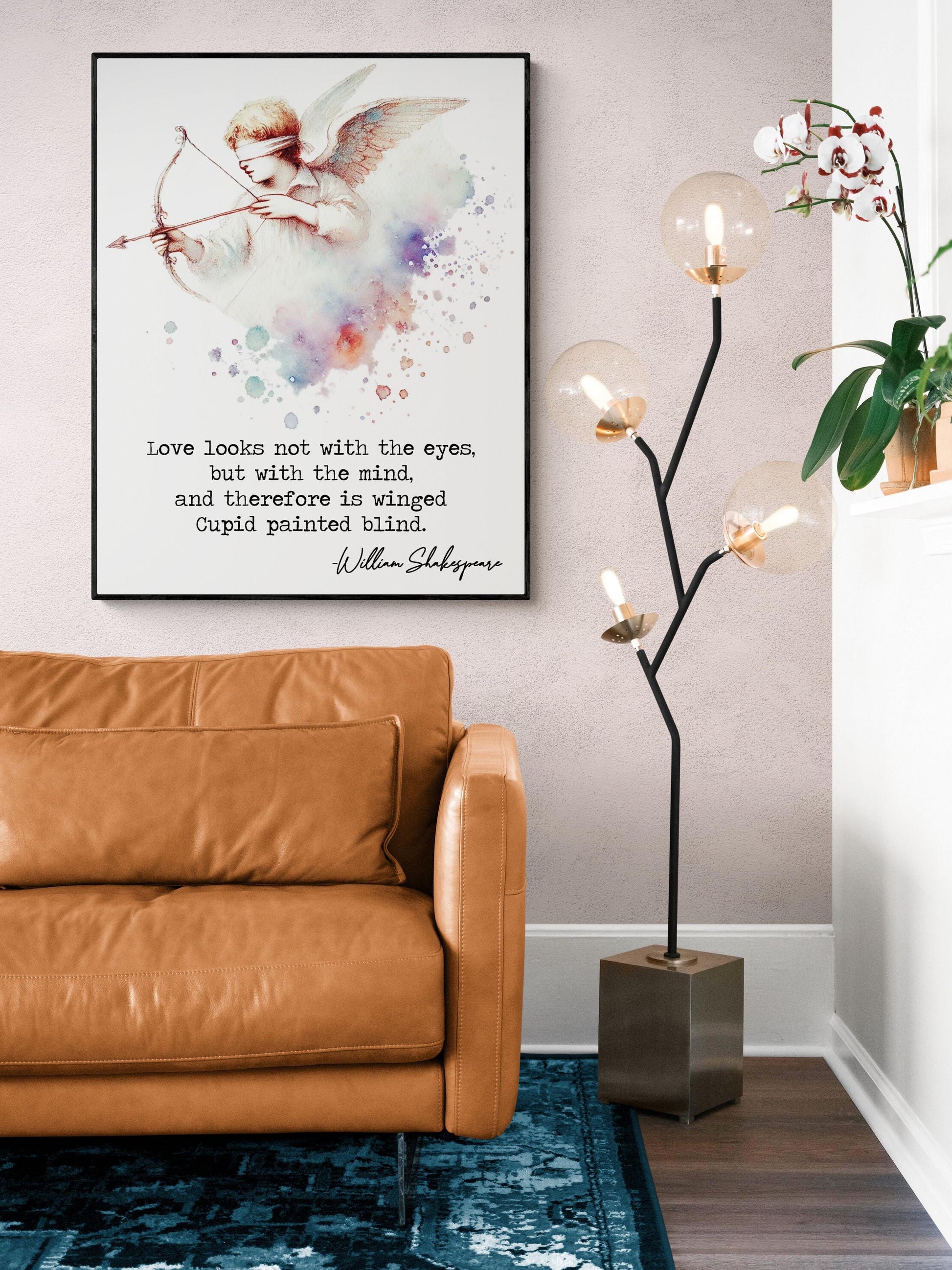 Love Looks Not With The Eyes But With The Mind by William Shakespeare | Literary | Living Room | Home Decor | Watercolor Art Print