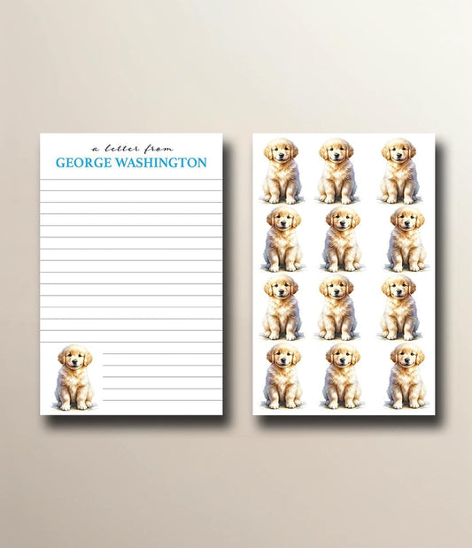 Personalized Letterhead | A Letter From | Custom Children's Stationery with Adorable Golden Retriever Design