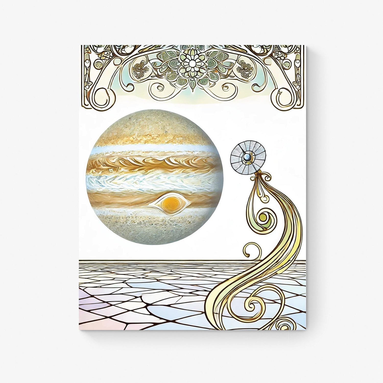 Europa Clipper Mission Art | Art Nouveau | Retro Sci Fi | Jupiter Moon | Space Exploration | Living Room Home Decor | NASA Fine Art Print