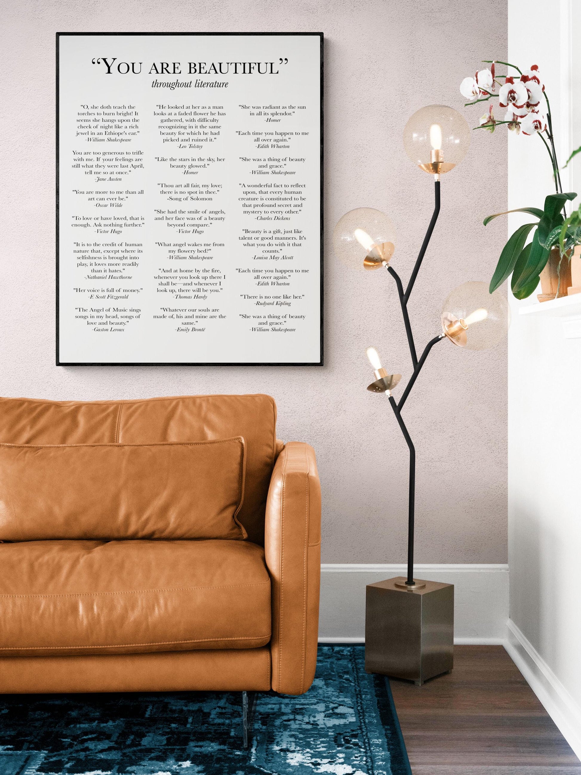 You Are Beautiful Throughout Literature | Classic Novels | English Literary Books | Brave Strong Love | Home Decor | Typography | Art Print