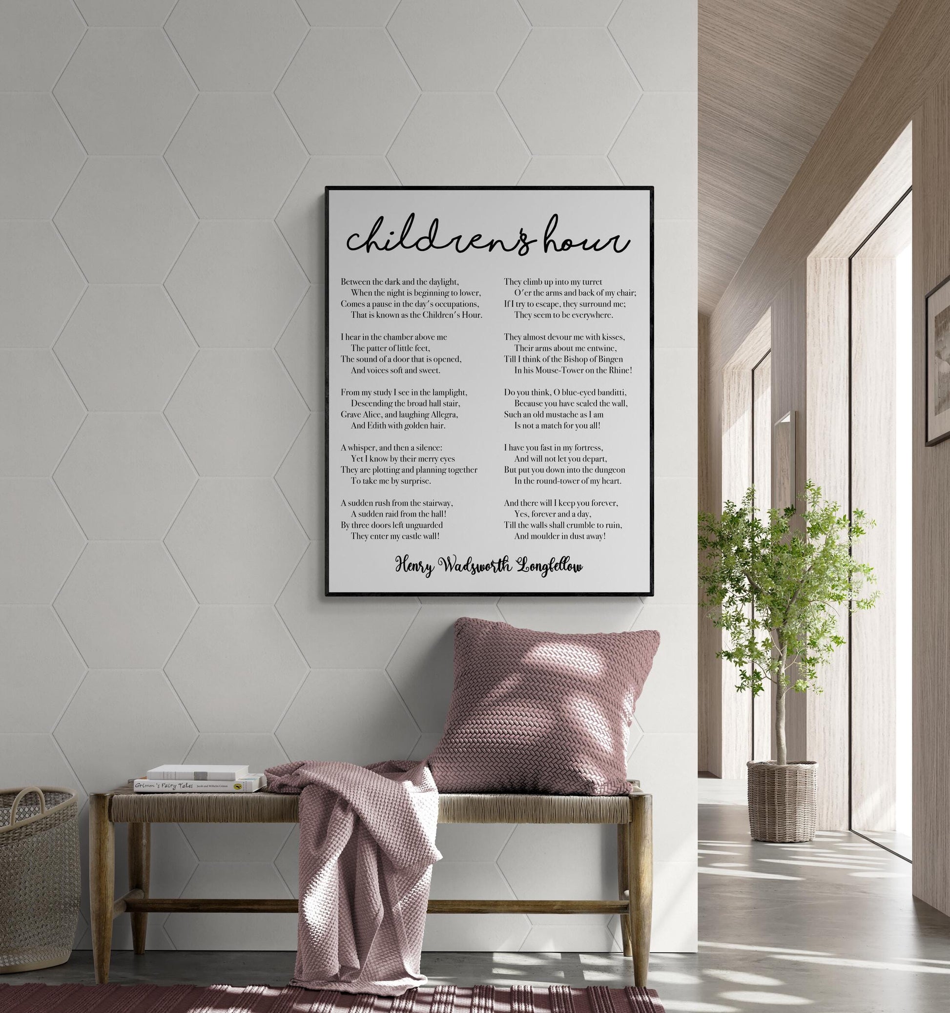 Children's Hour by Henry Wadsworth Longfellow | Poem Quote | Children Kids Parents | Inspirational | Living Room | Home Decor | Art Print