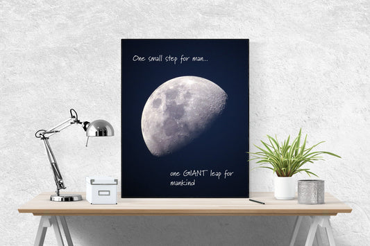 Apollo 11 One Small Step For Man One Giant Leap | NASA Artwork | 1969 Moon Landing Poster | Vintage Art Print | Earth | Tranquility Base