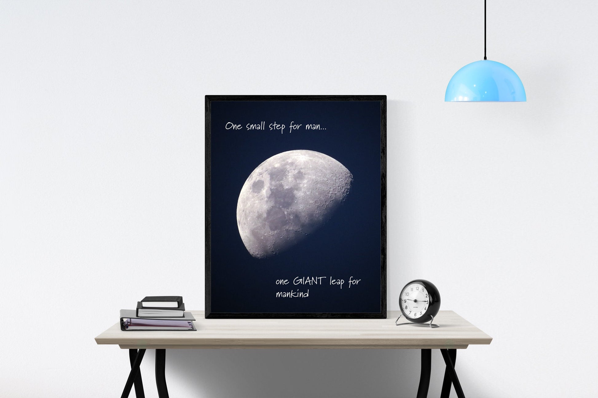 Apollo 11 One Small Step For Man One Giant Leap | NASA Artwork | 1969 Moon Landing Poster | Vintage Art Print | Earth | Tranquility Base