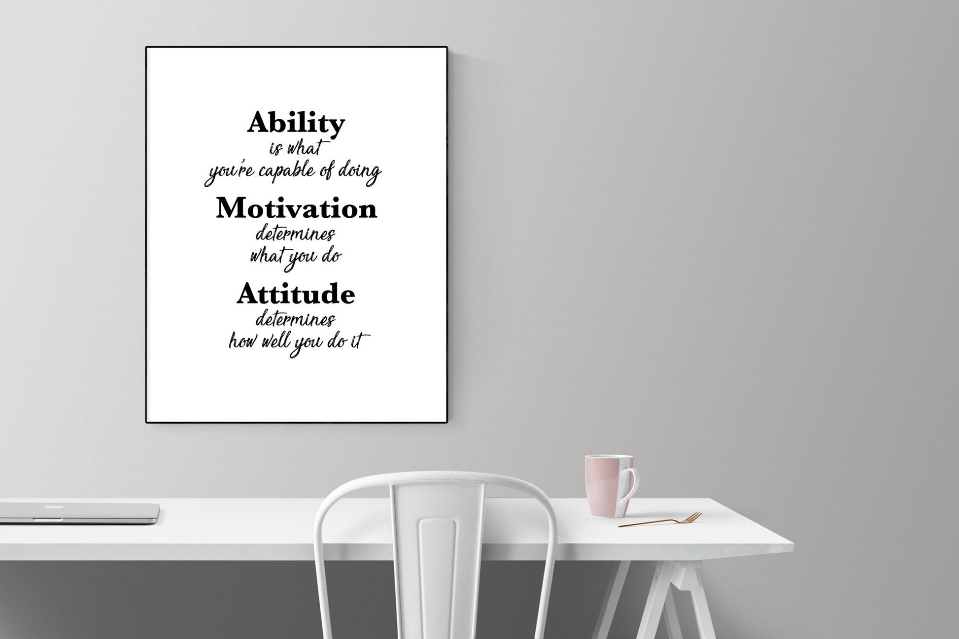 Ability, Motivation, Attitude | Motivational Art Print | Random Acts of Kindness