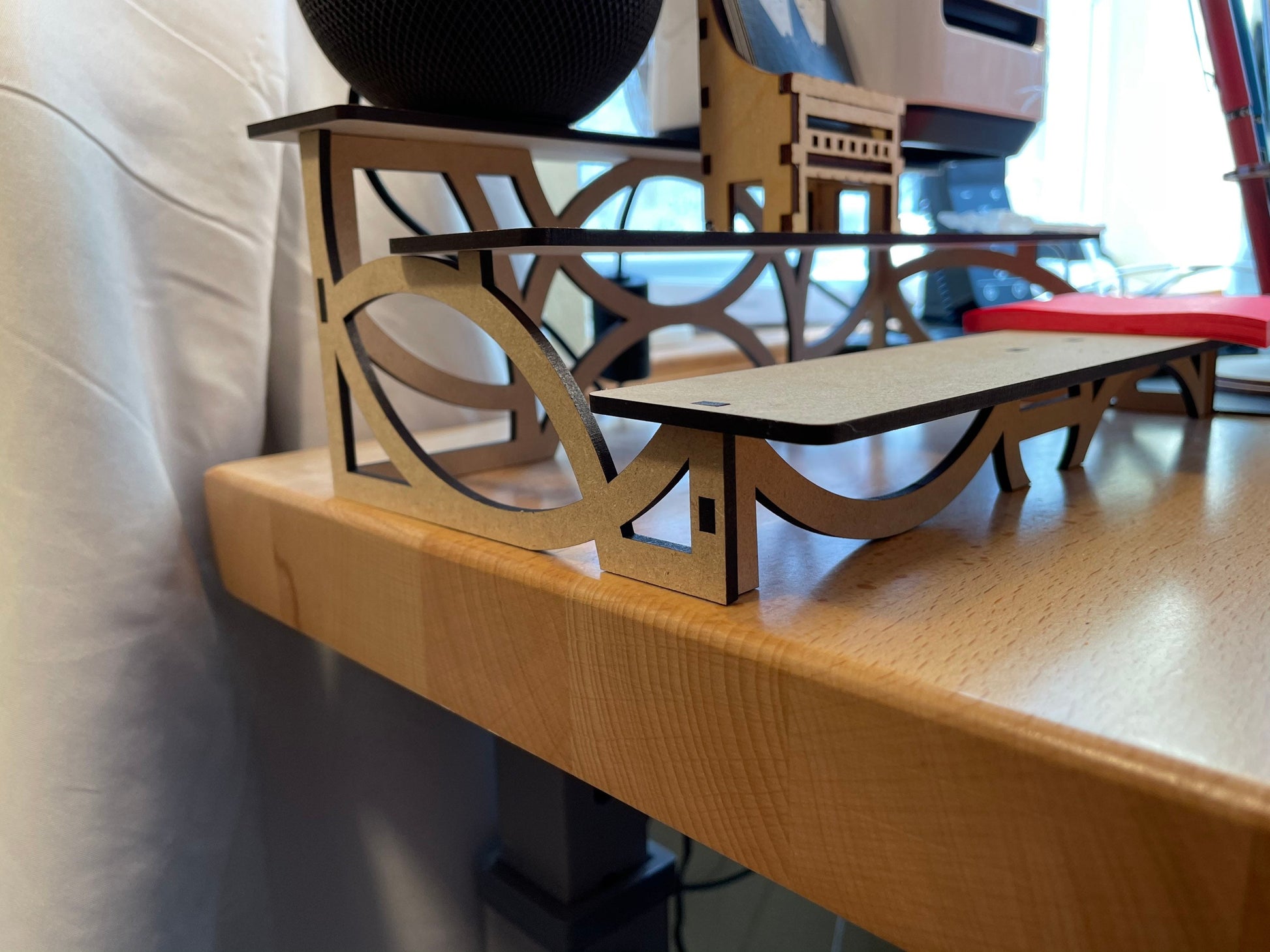 Three Tiered Wooden Stand | Completed Size: 10.33W x 7.2H x 3.6D in. | Assembly Required