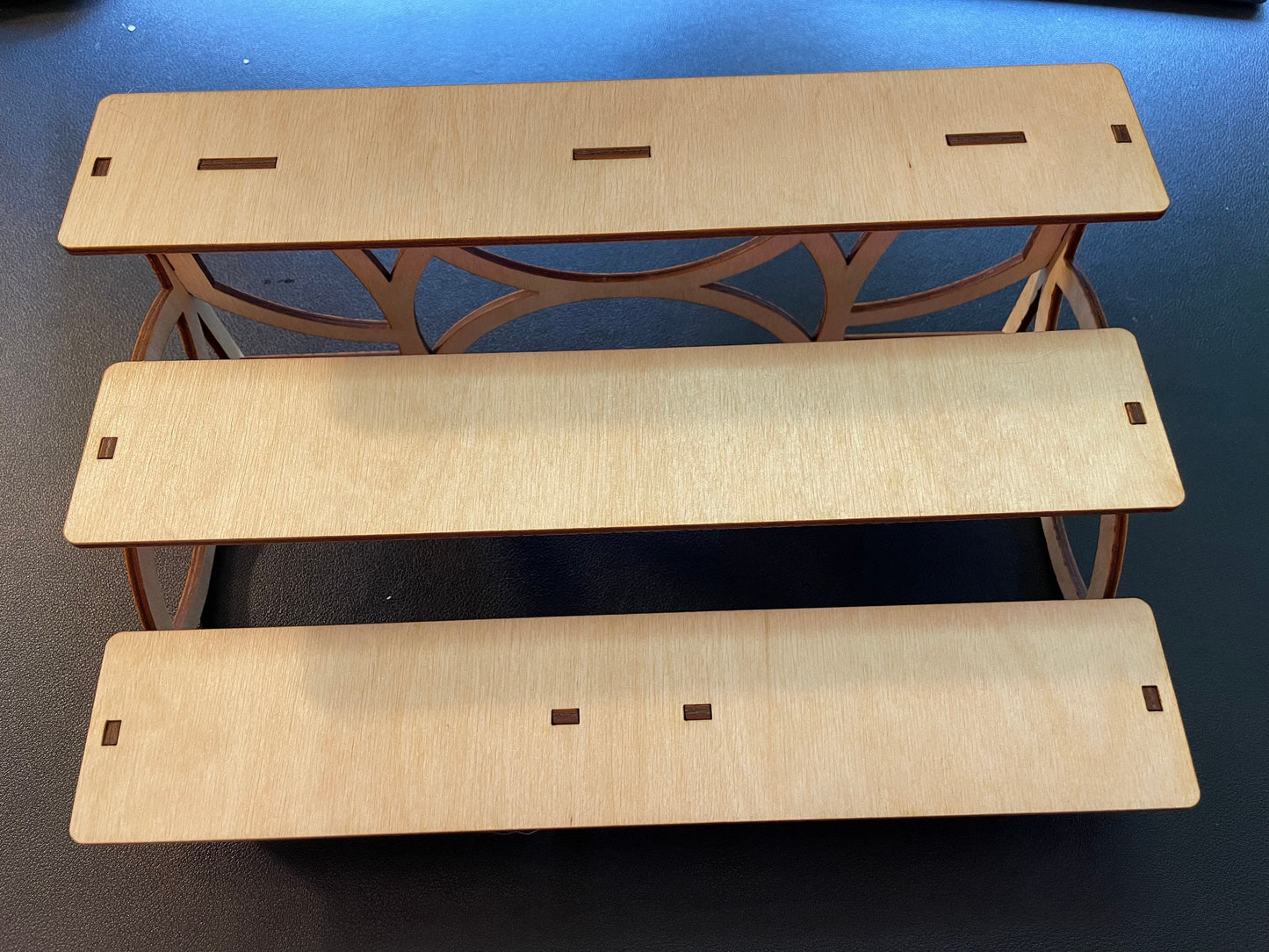 Three Tiered Wooden Stand | Completed Size: 10.33W x 7.2H x 3.6D in. | Assembly Required