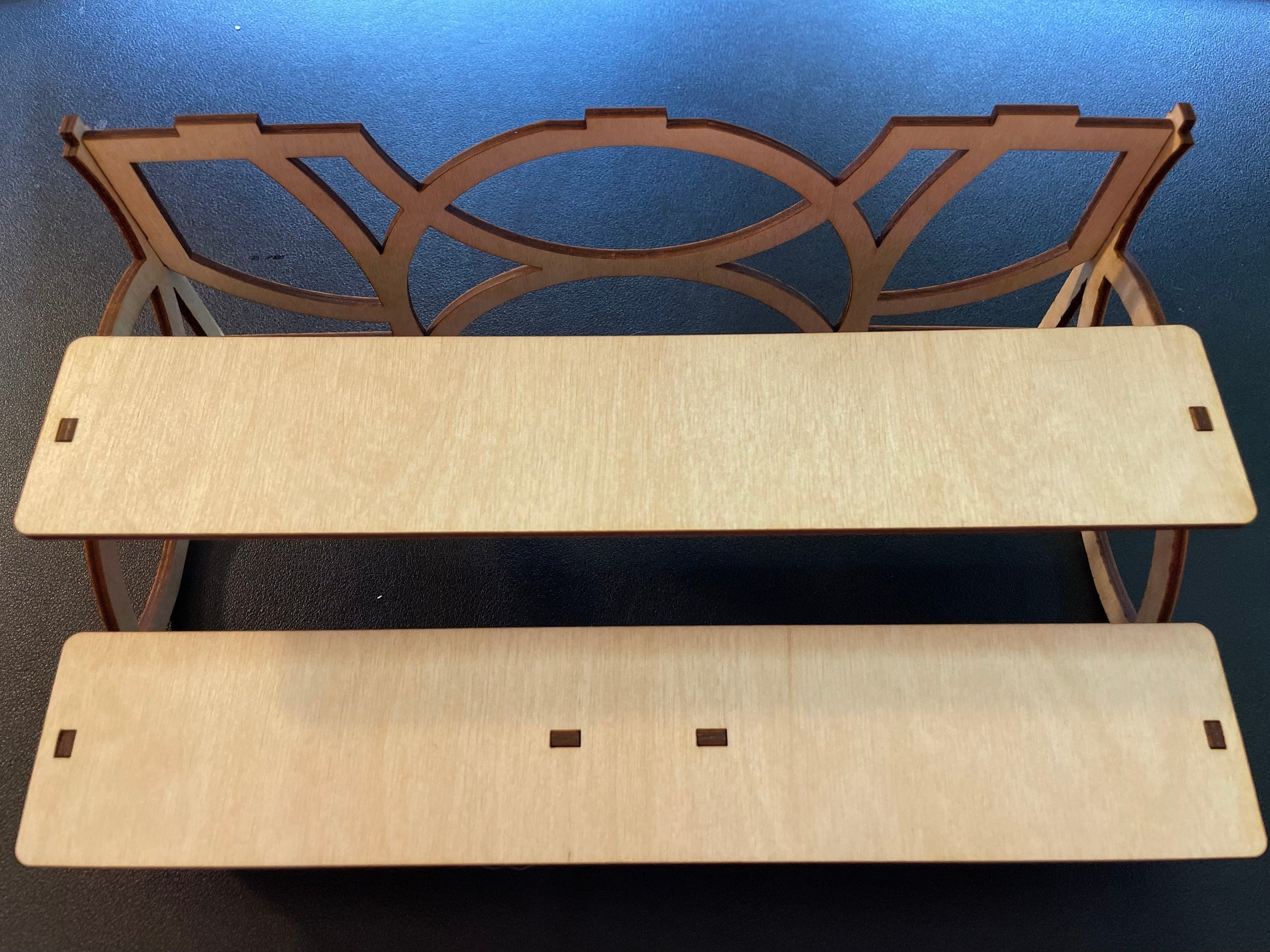 Three Tiered Wooden Stand | Completed Size: 10.33W x 7.2H x 3.6D in. | Assembly Required
