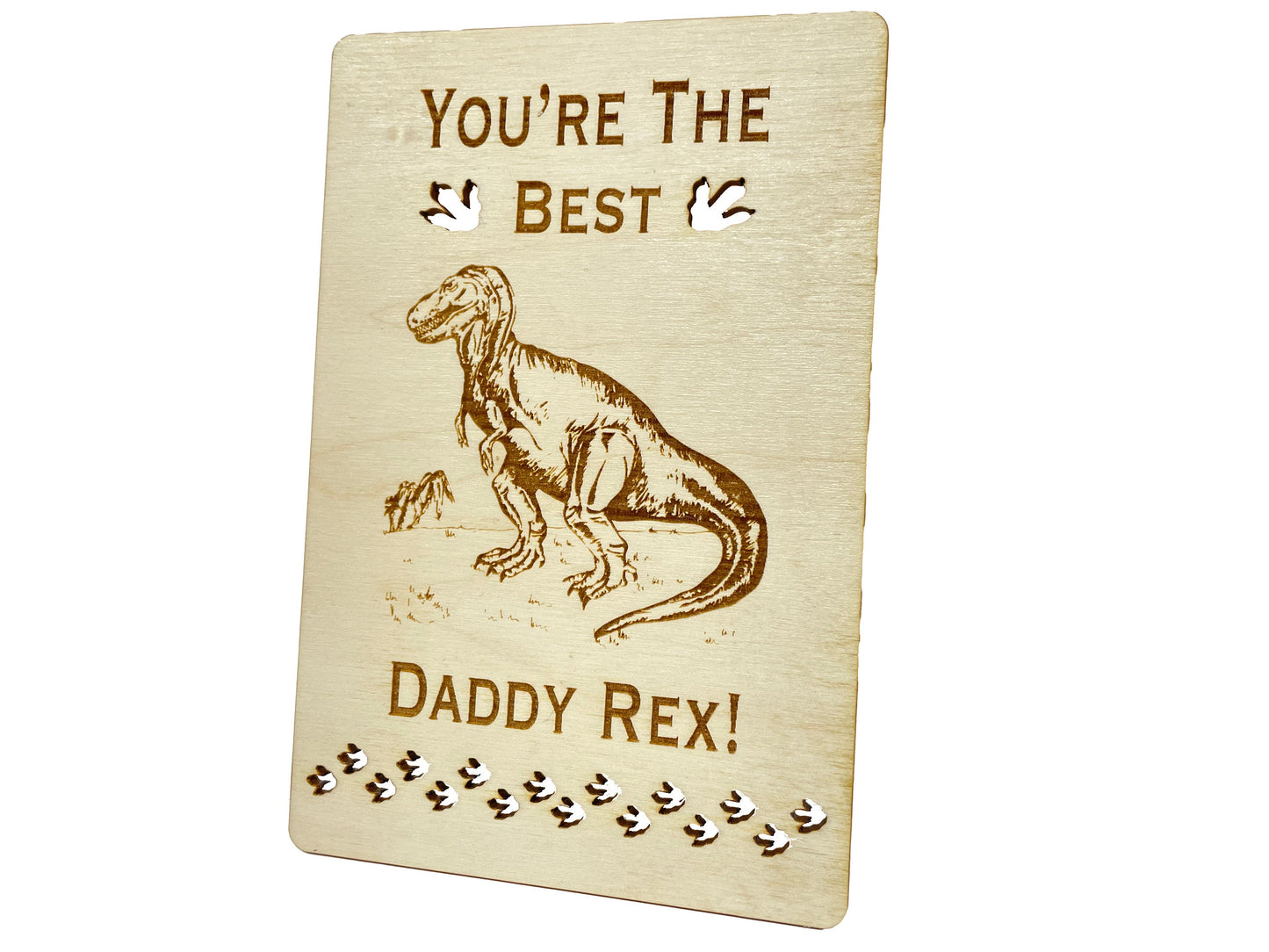 You're The Best Daddy Rex | Wood Card | Father's Day | Dad Birthday Gift | Dinosaurs Tyrannosaurus rex